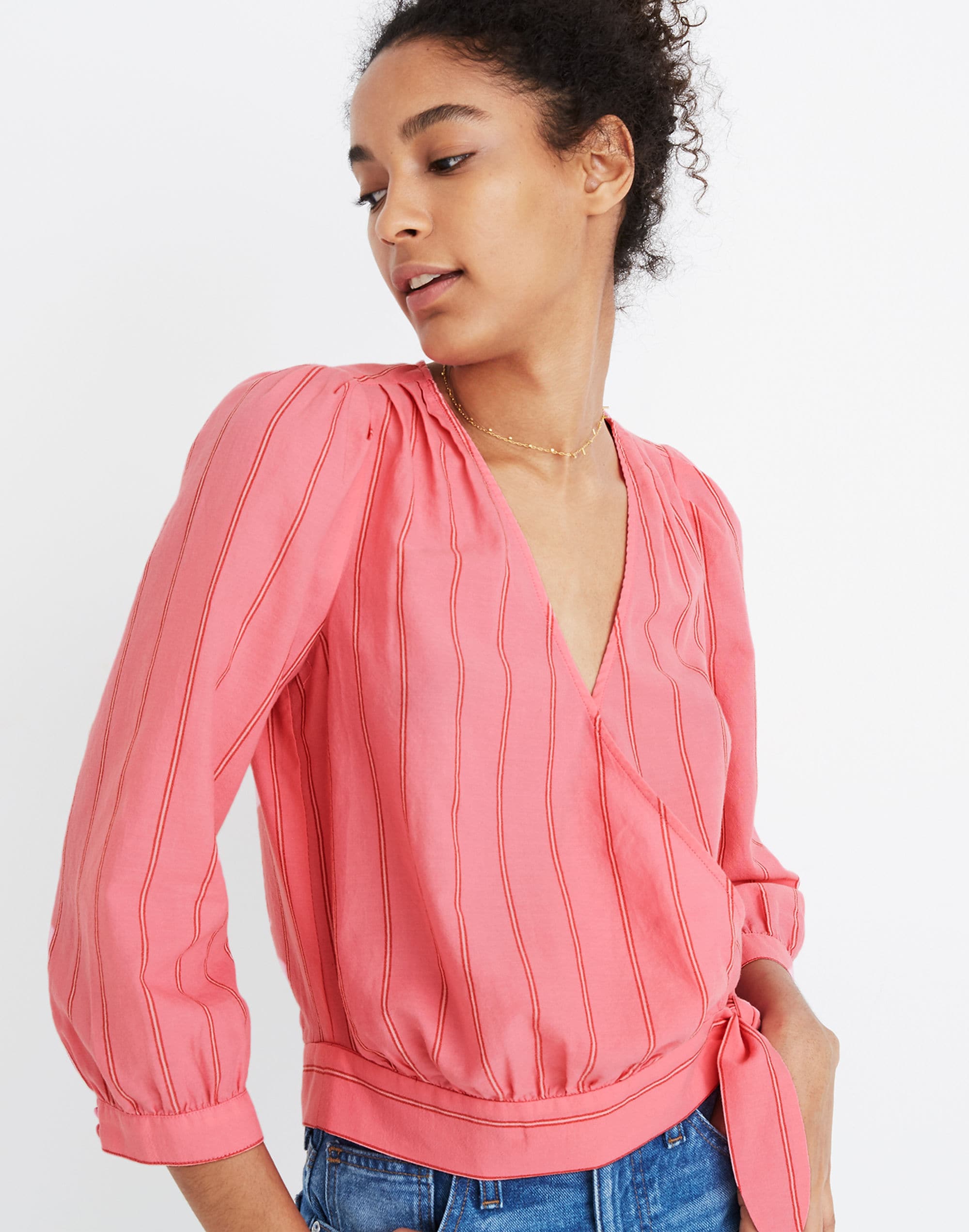 wrap top in cecilia stripe