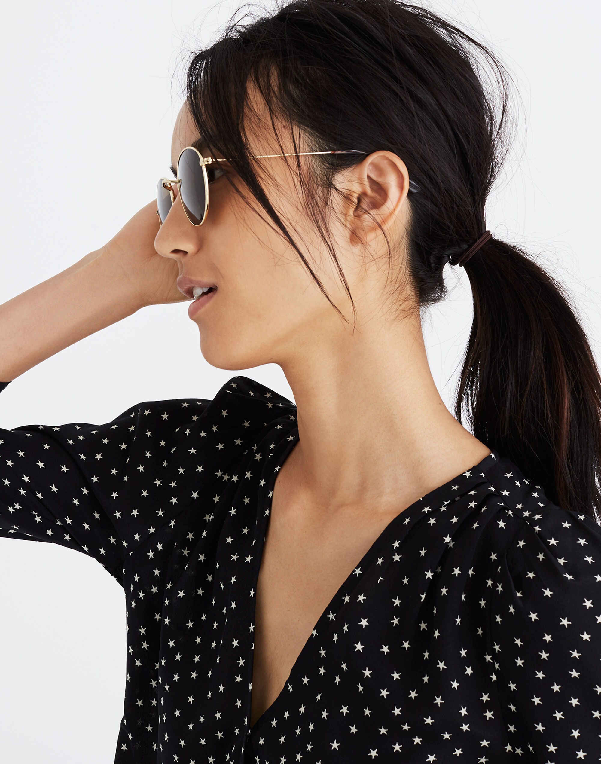 Silk Wrap Top in Star Scatter