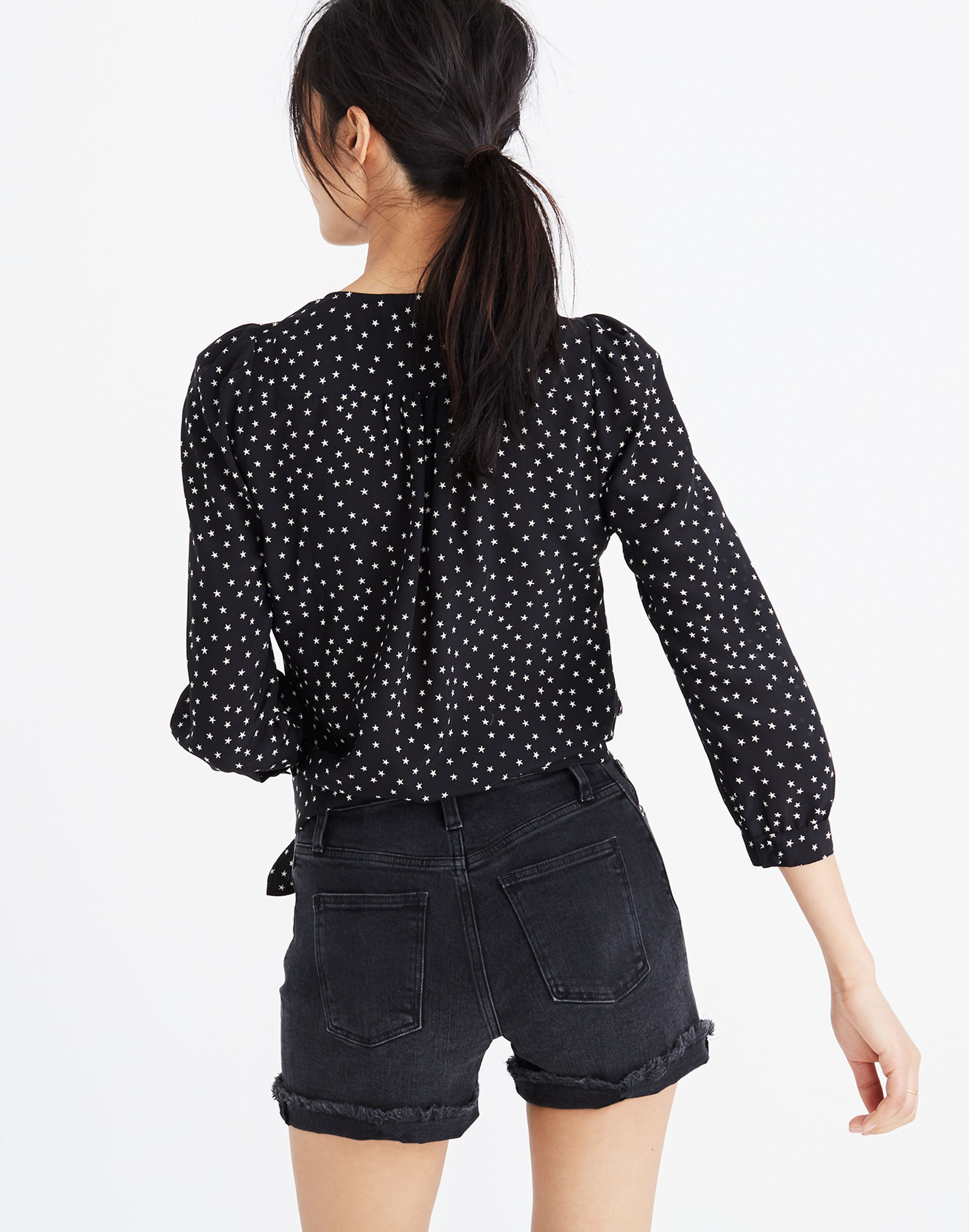 Silk Wrap Top in Star Scatter