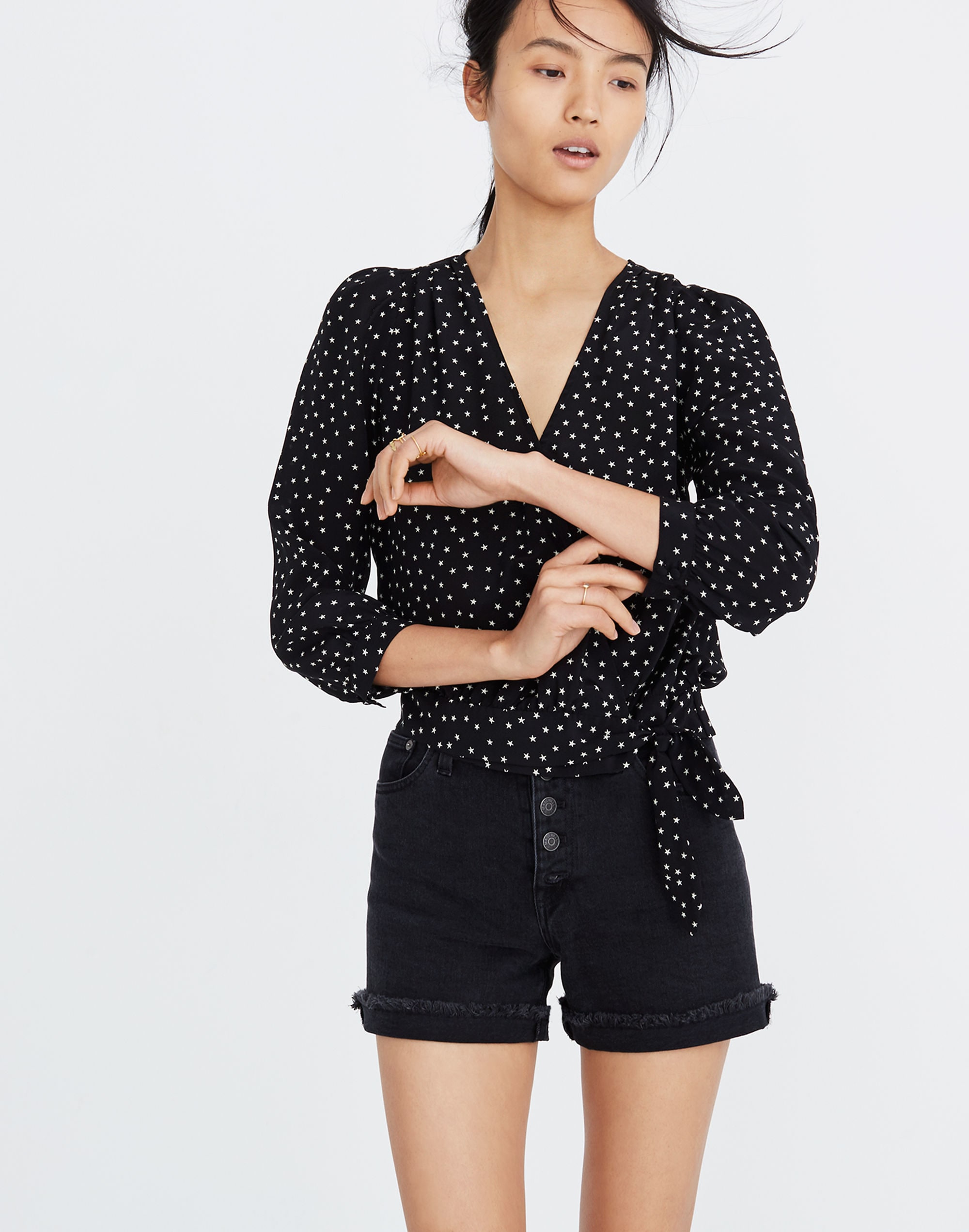 silk wrap top in star scatter