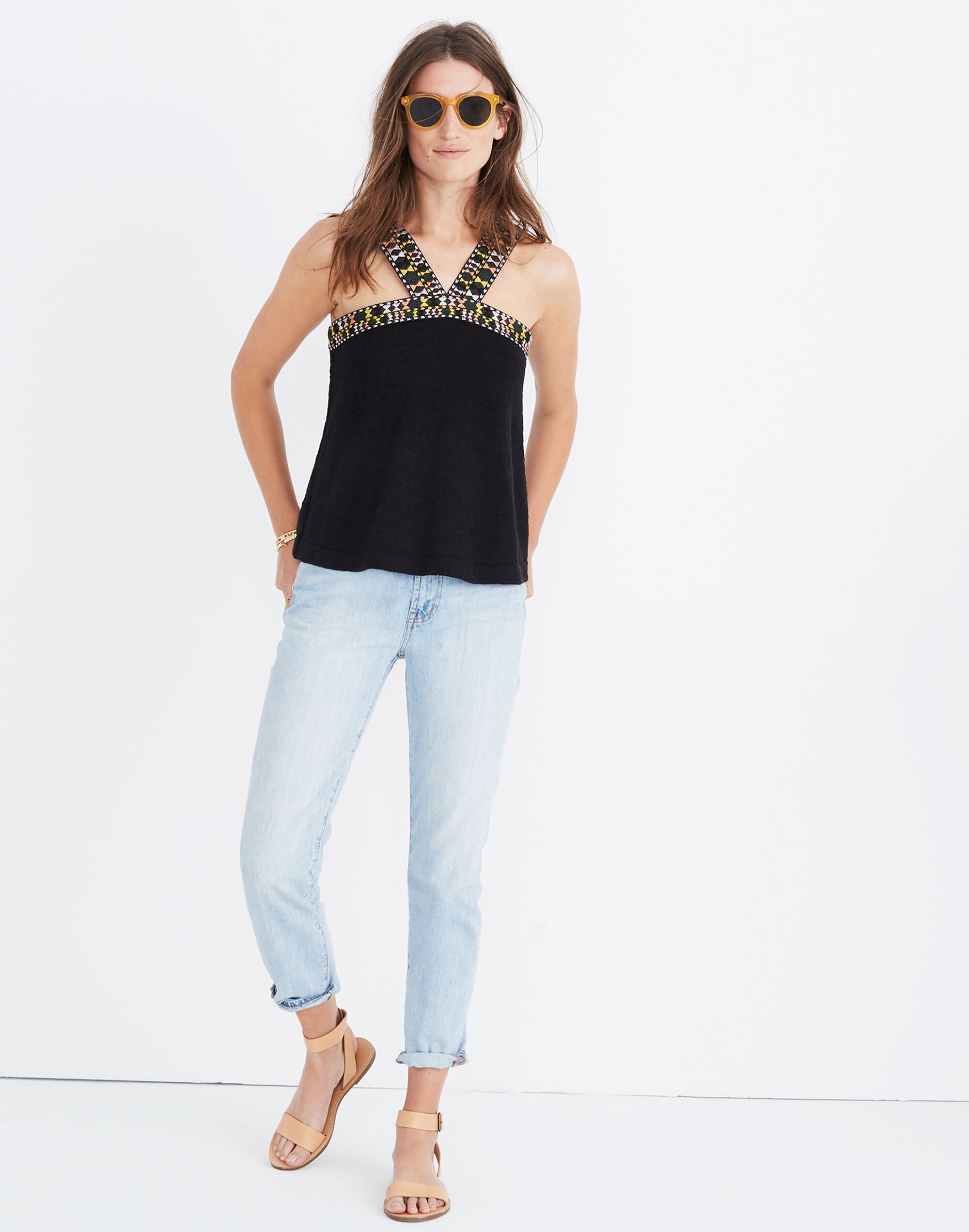 Embroidered Swing Sweater Tank