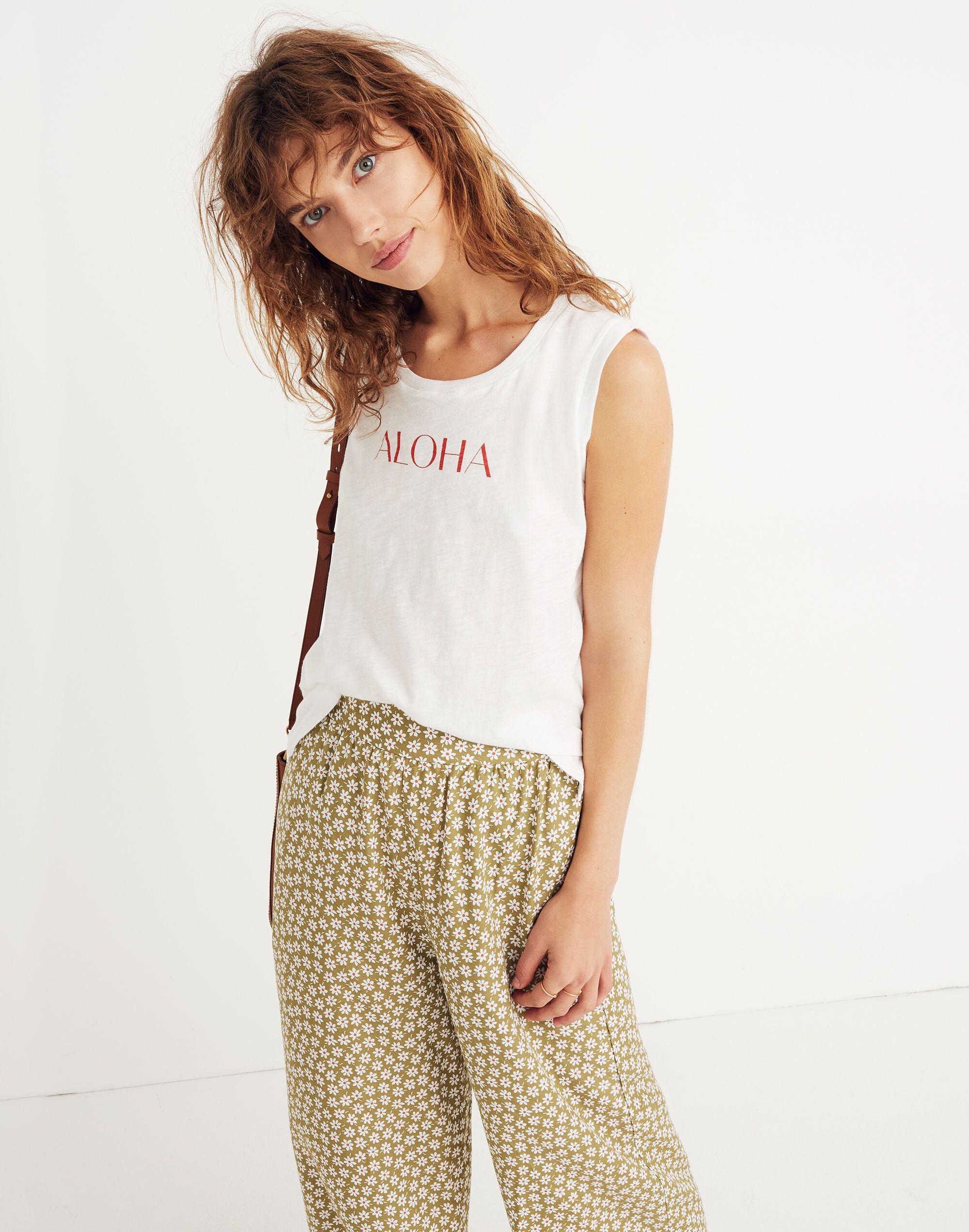 Aloha Whisper Cotton Crewneck Muscle Tank