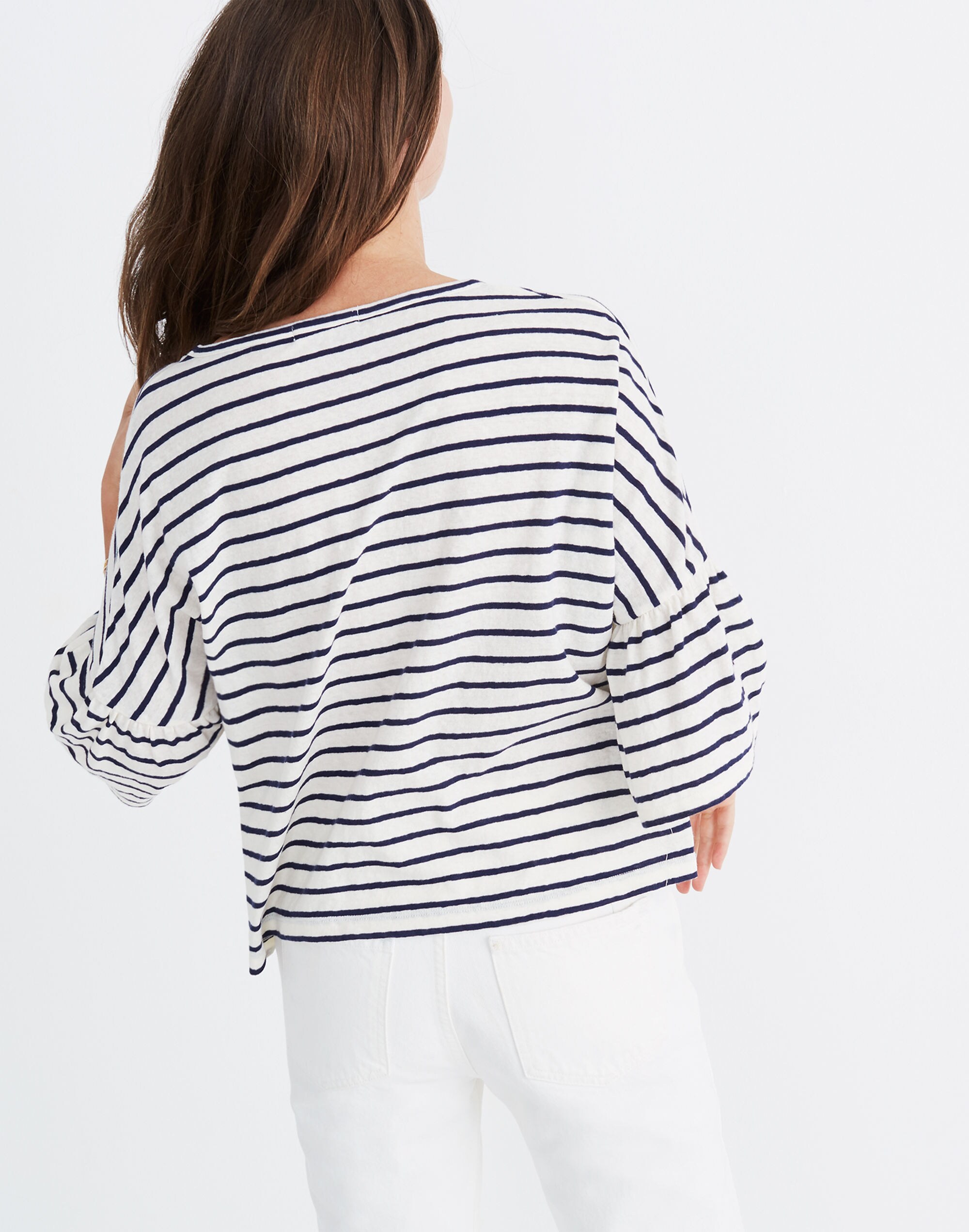 Flare-Sleeve Tee in Stripe