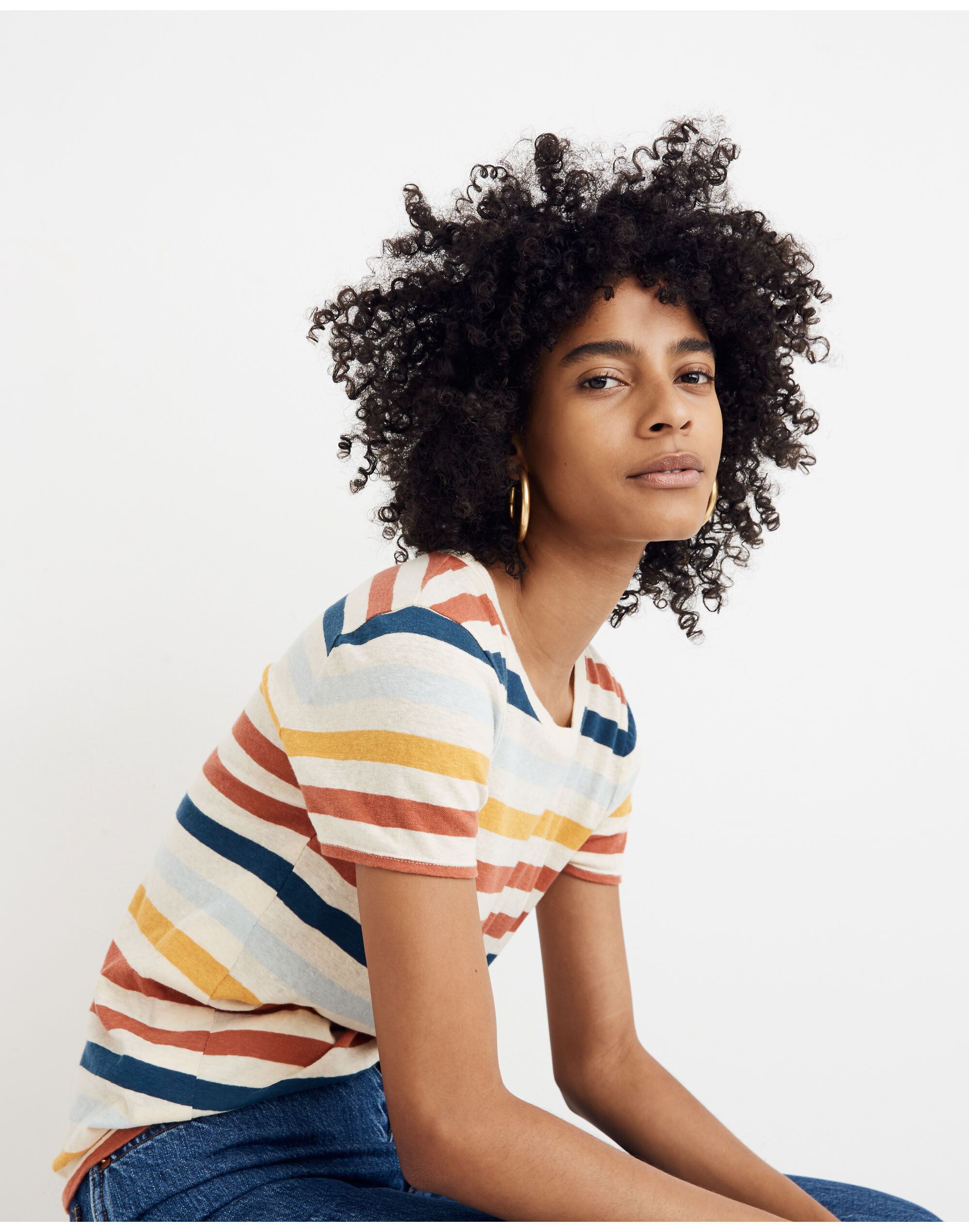 Lo-Fi Shrunken Tee in Jay Stripe