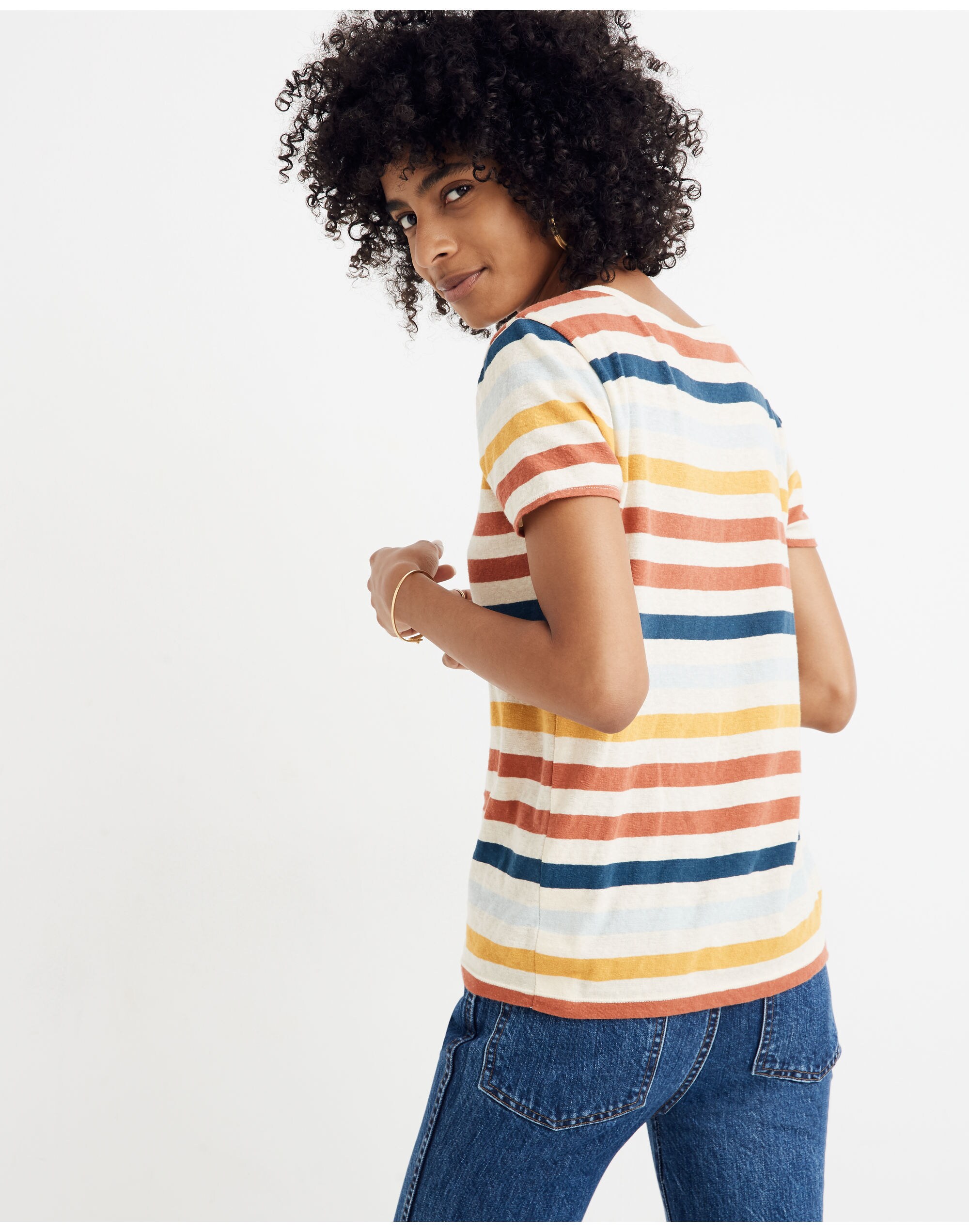Lo-Fi Shrunken Tee in Jay Stripe