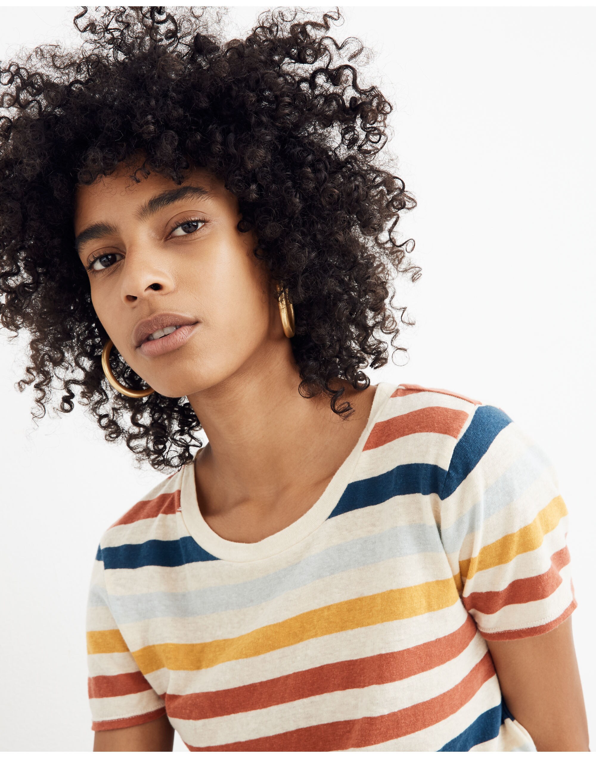 Lo-Fi Shrunken Tee in Jay Stripe