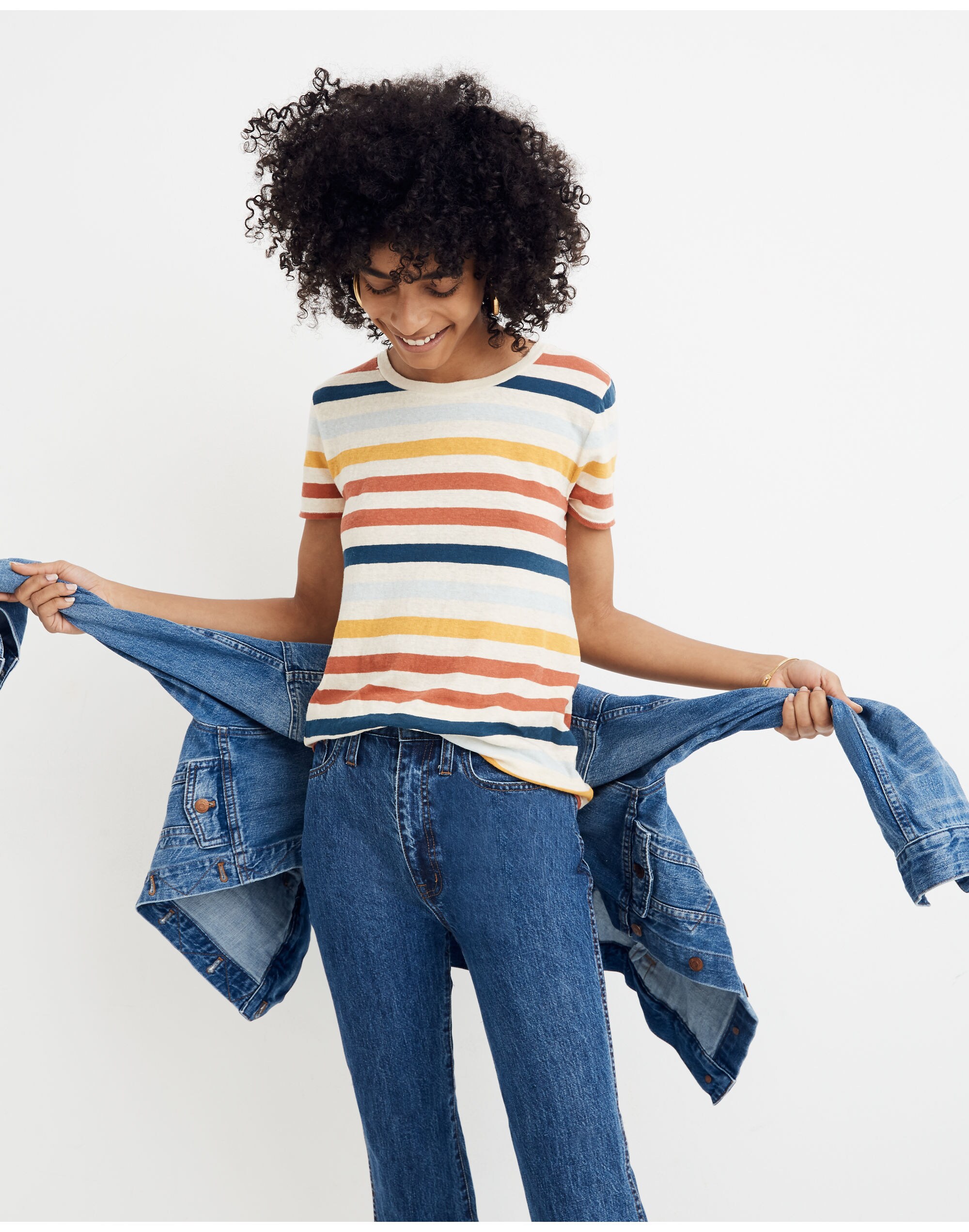 Lo-Fi Shrunken Tee in Jay Stripe