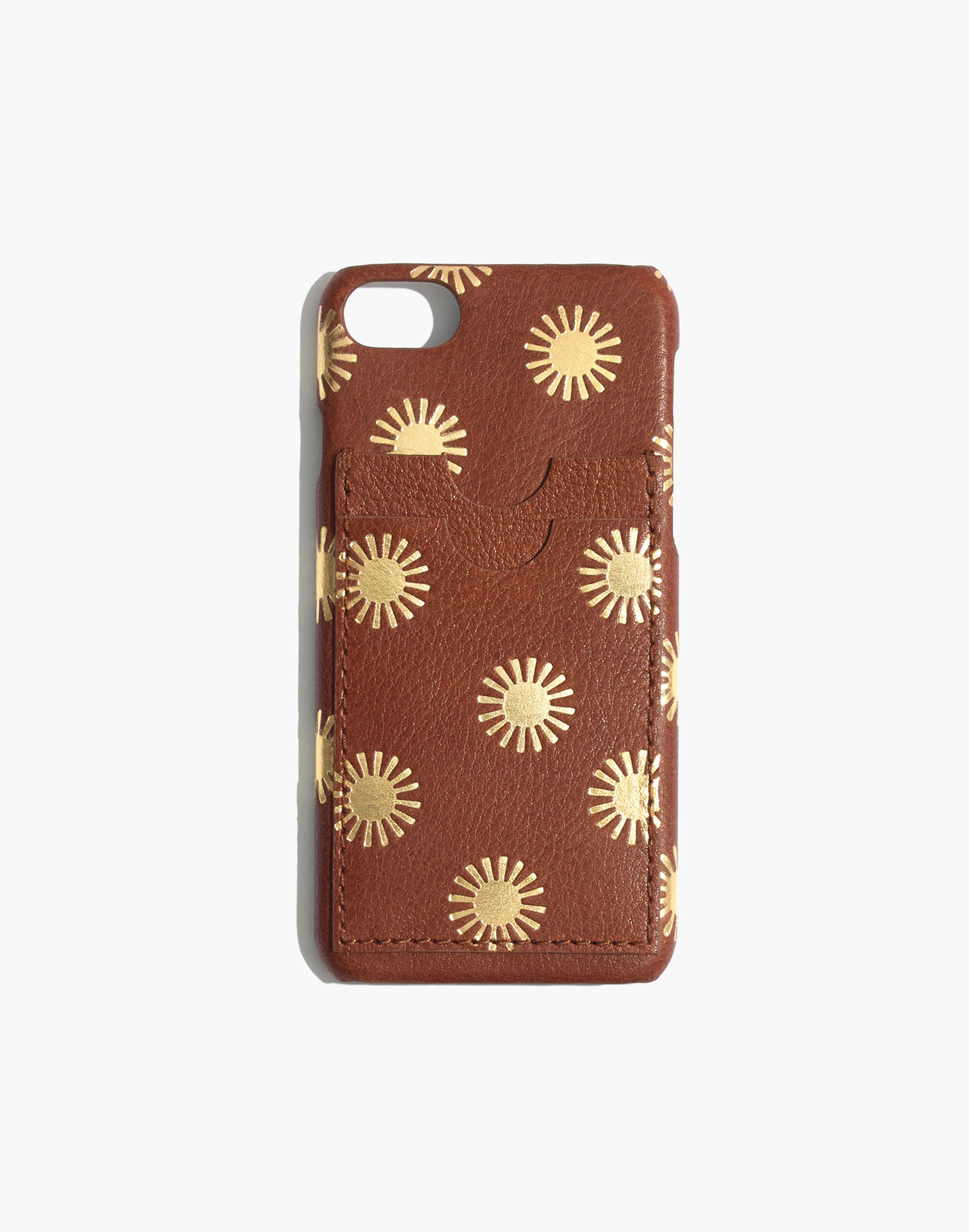 Leather Carryall Case for iPhone&reg; 6/7/8: Sun Embossed Edition