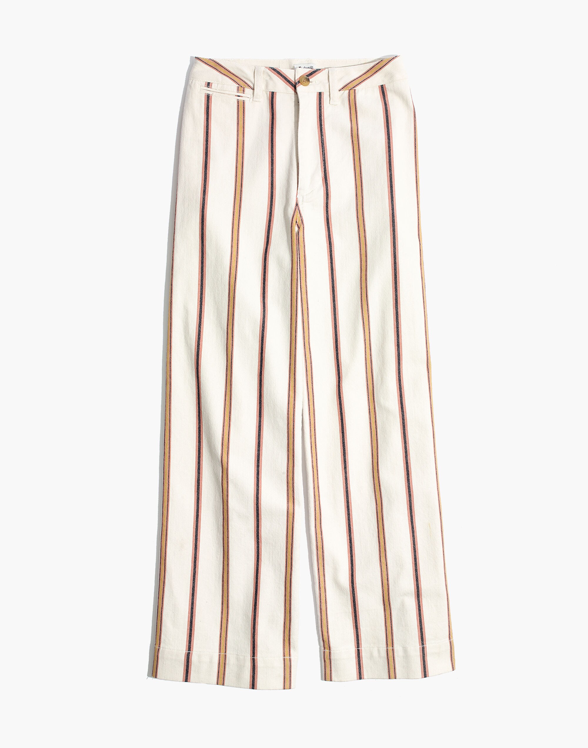 Tall Emmett Wide-Leg Crop Pants in Antique Coral Stripe