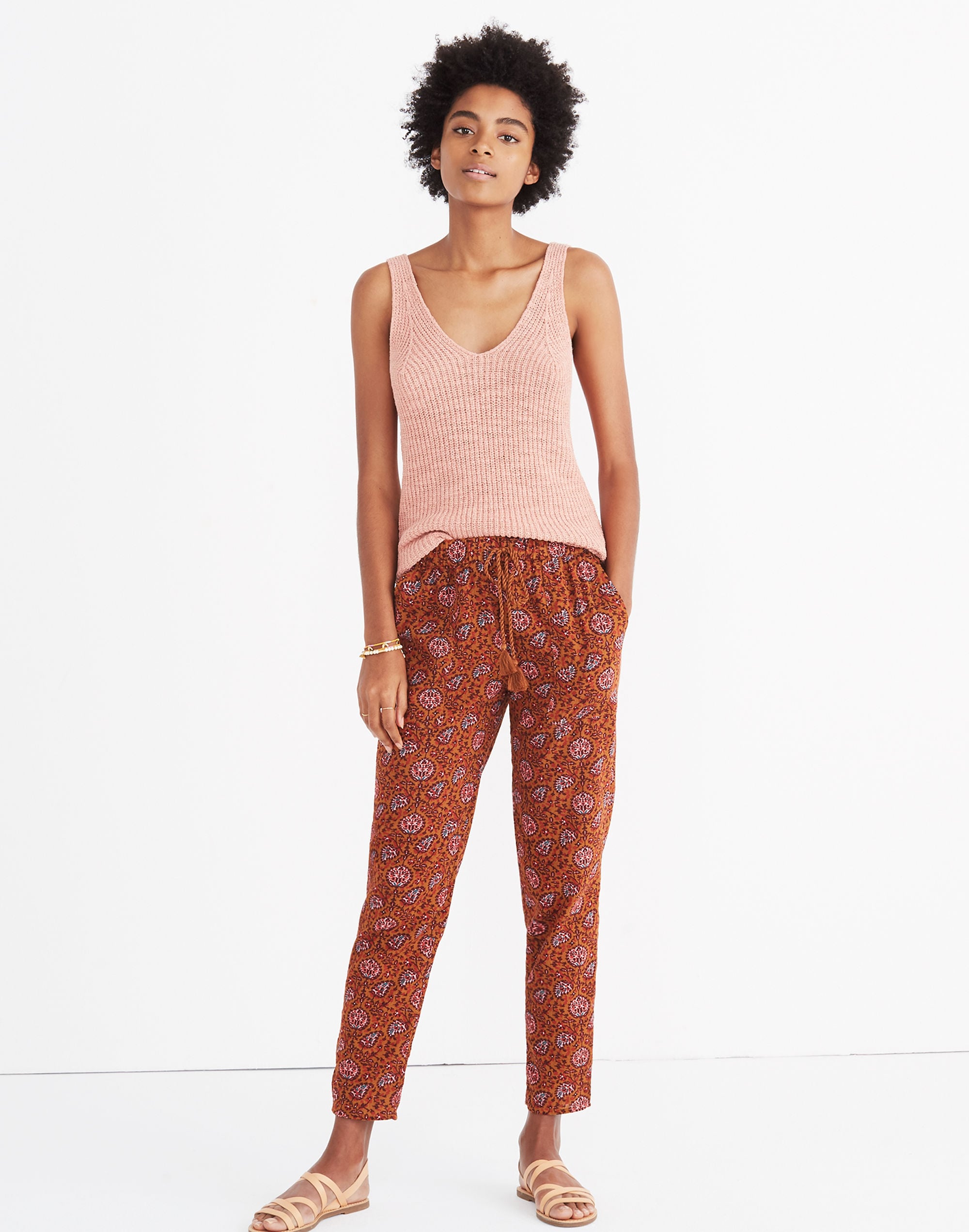 caracas cover-up pants in warm paisley