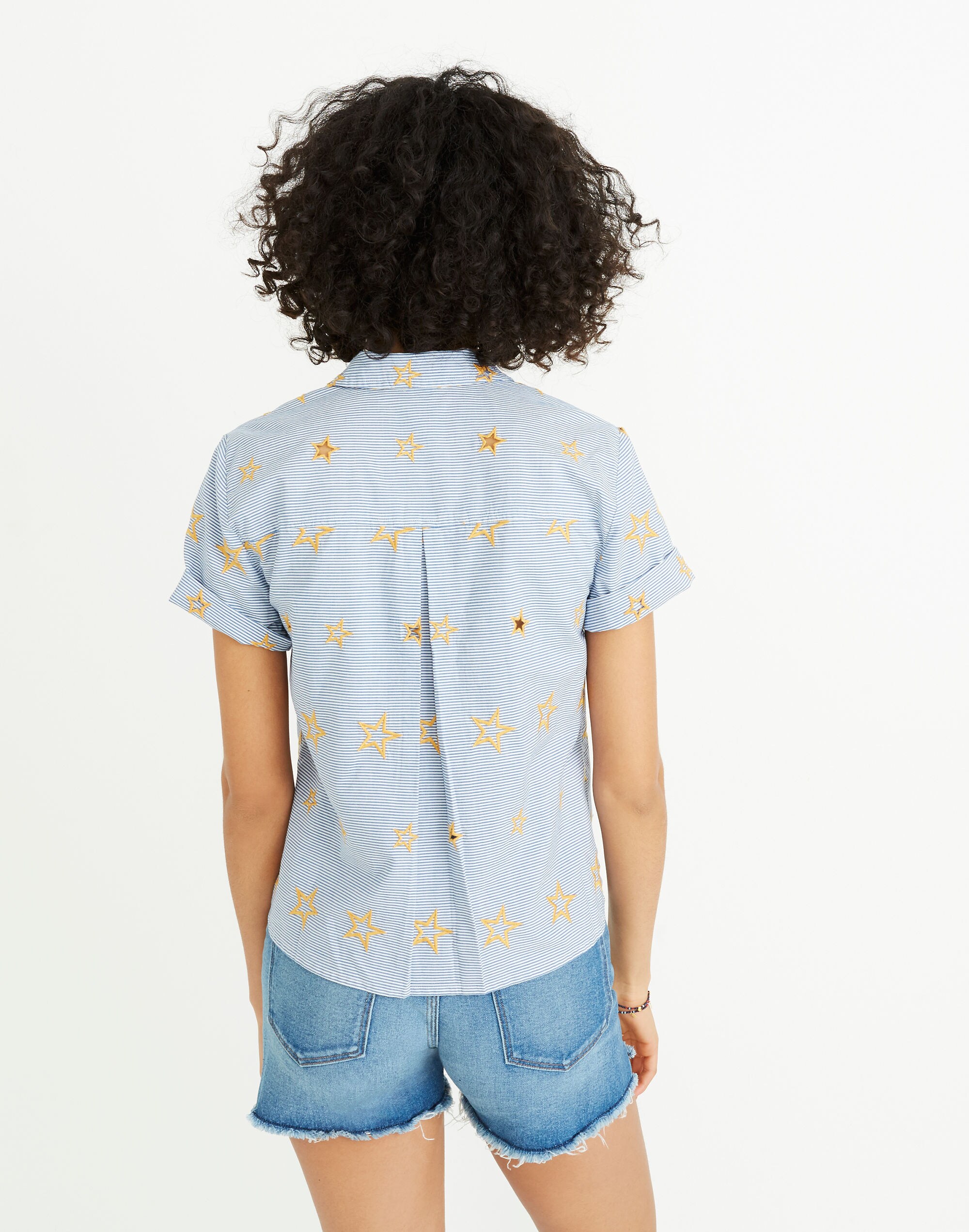 Star Embroidered Striped Shirt