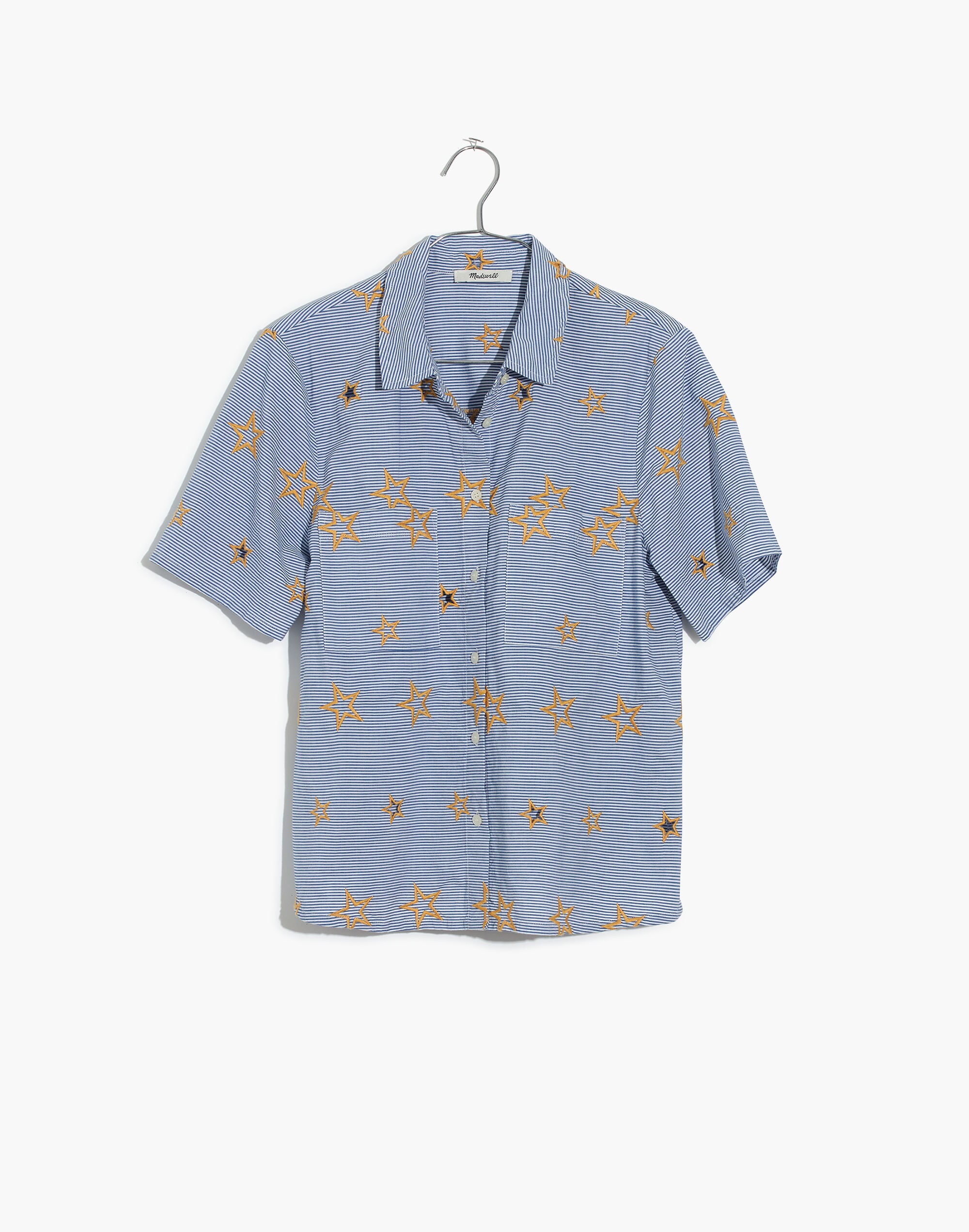 Star Embroidered Striped Shirt