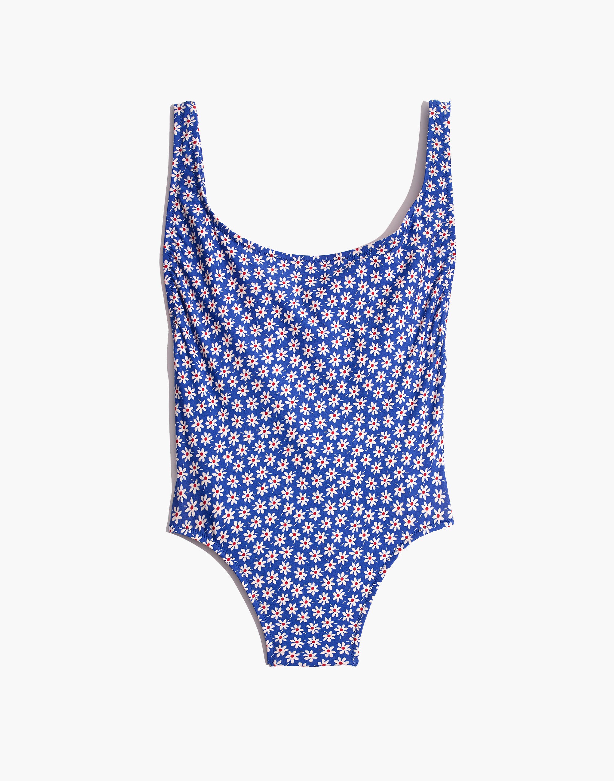 Madewell Plunging Scoopback One-Piece Swimsuit in Mini Daisy