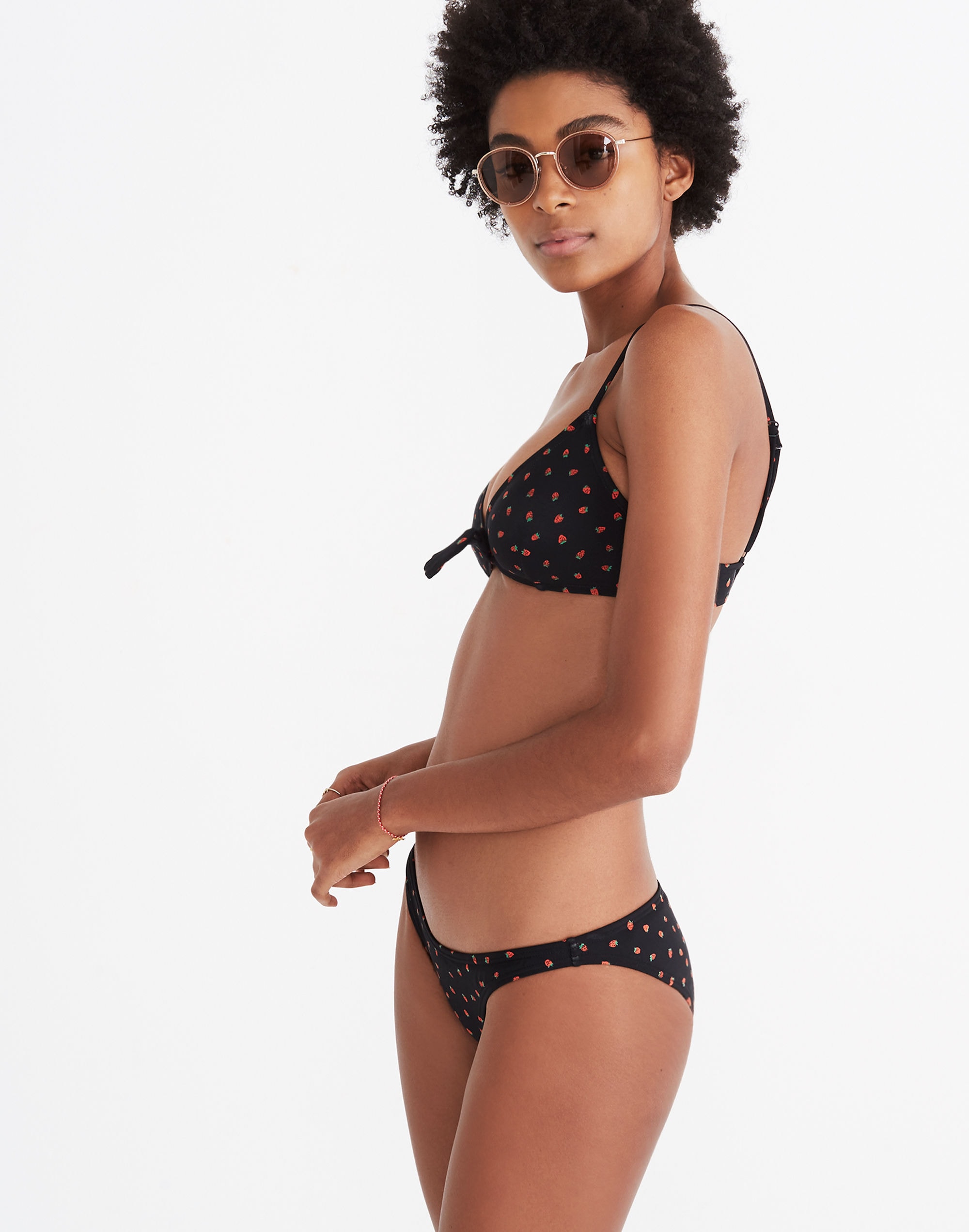 Madewell Lowrider Bikini Bottom in Fresh Strawberries