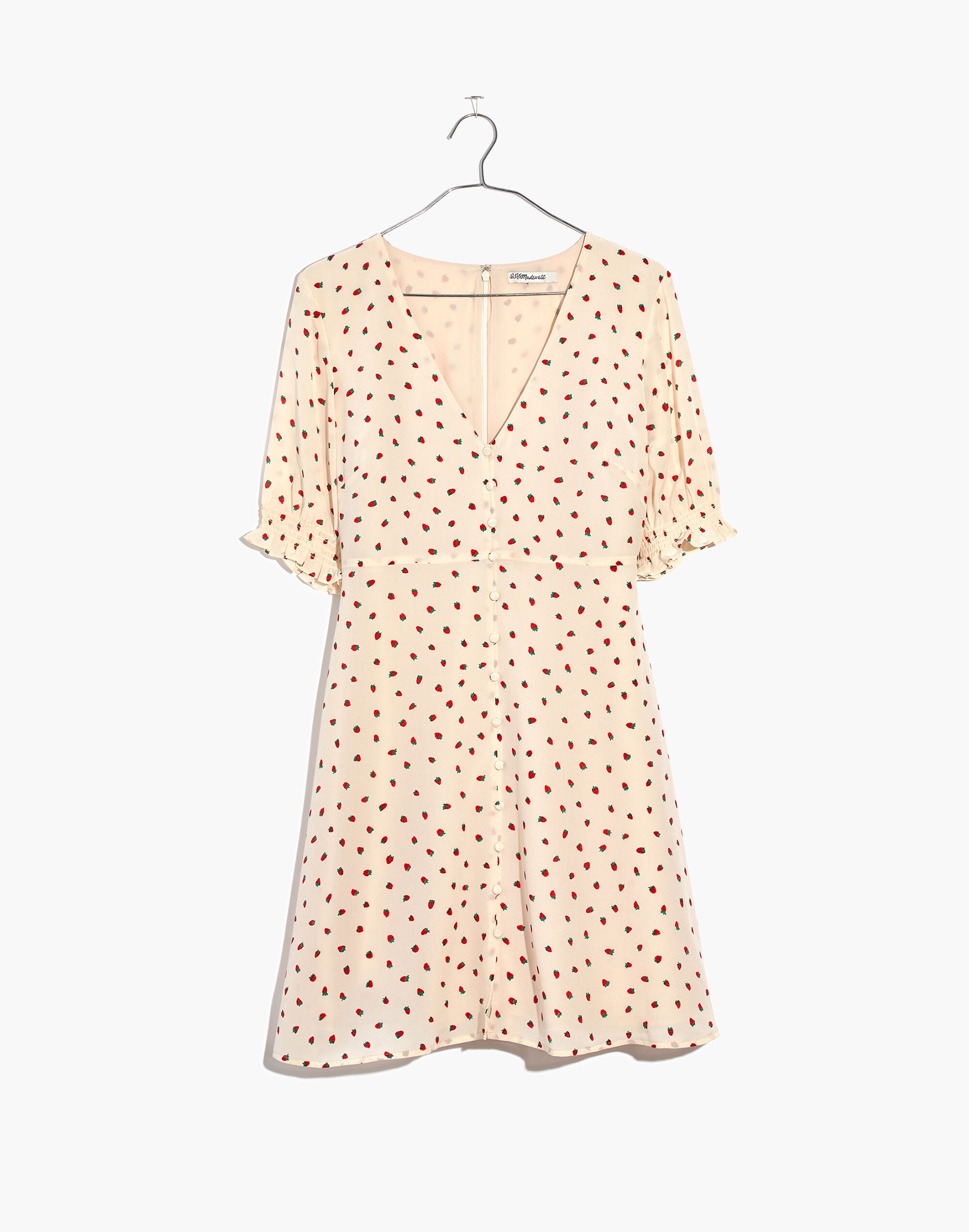 Silk Clover Button-Front Dress in Fresh Strawberries