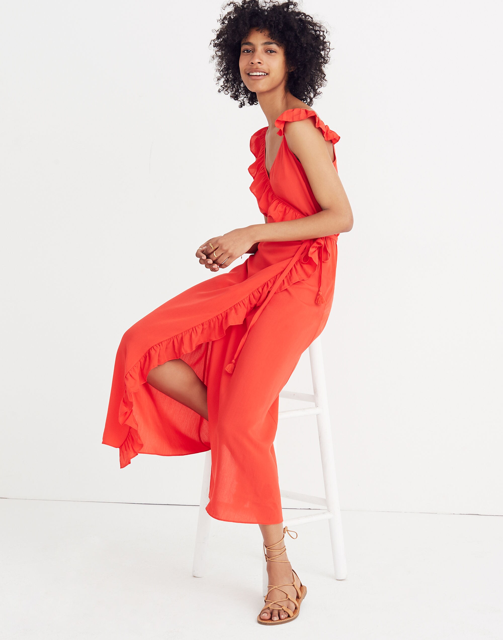 Ruffled Wrap Maxi Dress