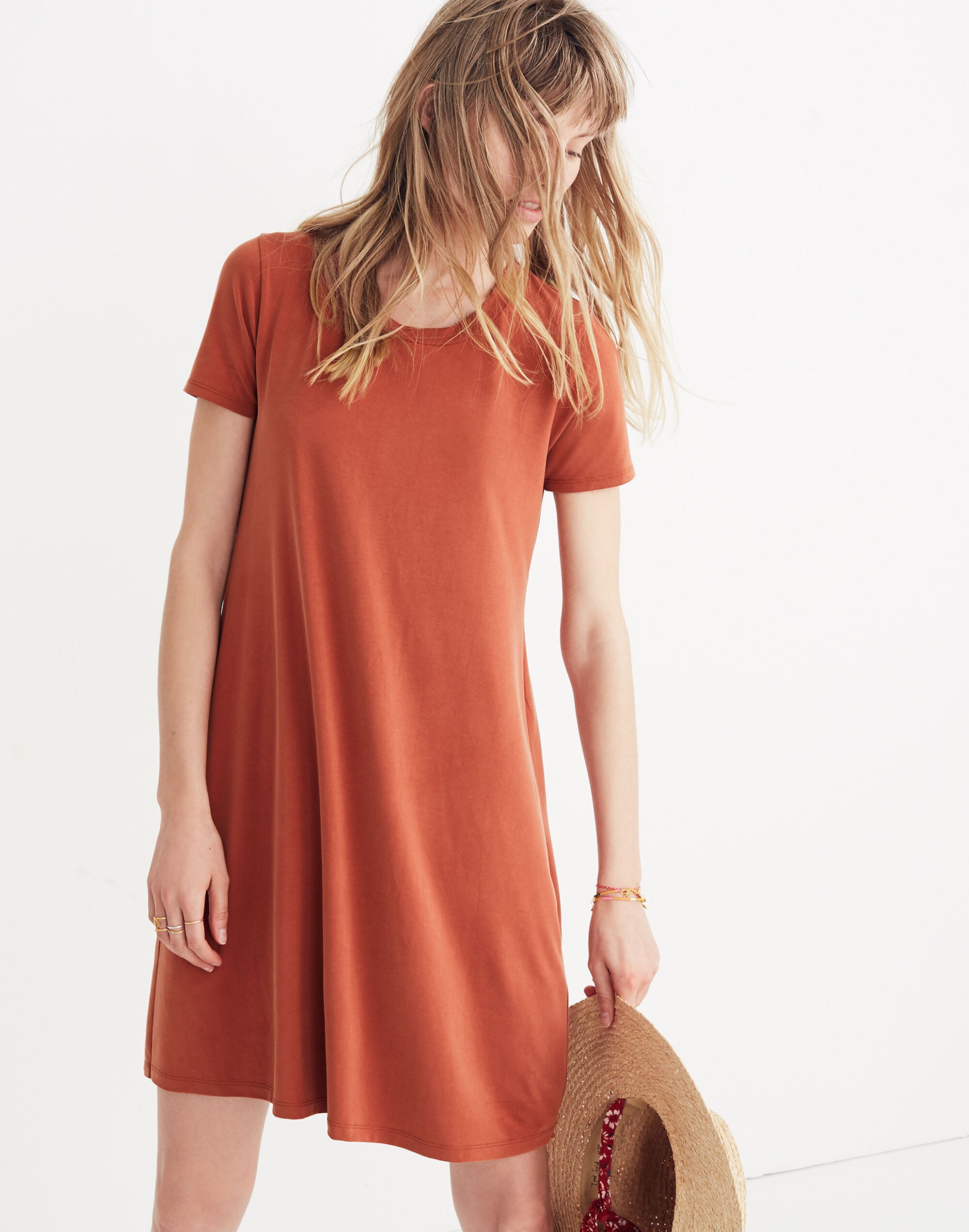 Sandwashed Swingy Tee Dress