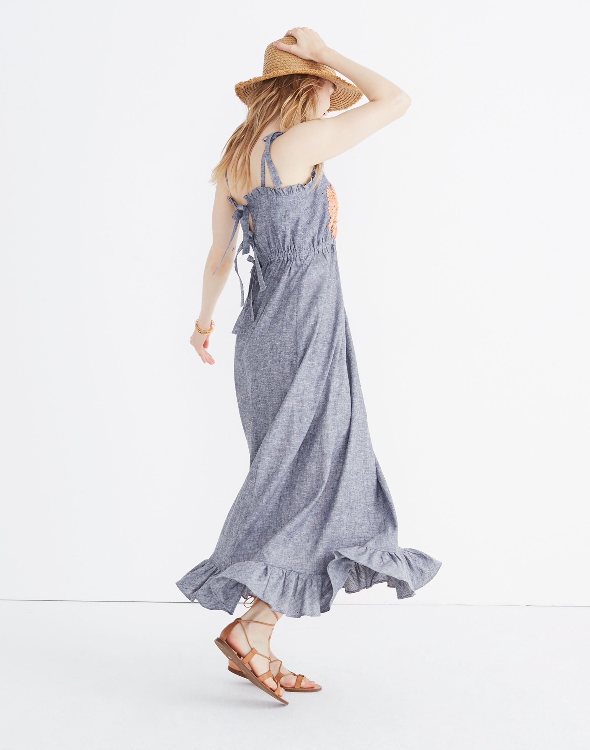 Innika Choo Daisy Embroidered Avens Midi Dress