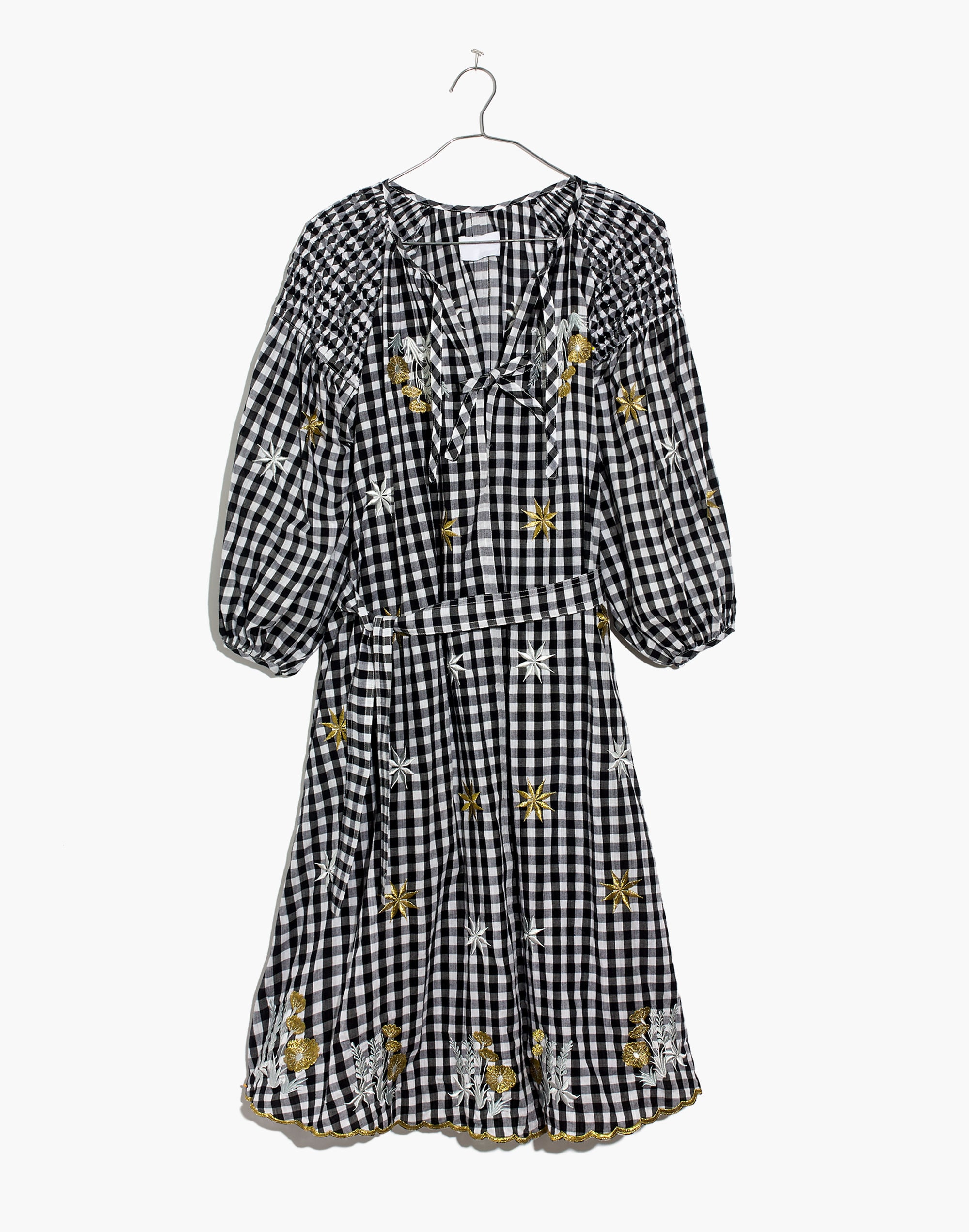 Innika Choo Smocked Gingham Avens Midi Dress