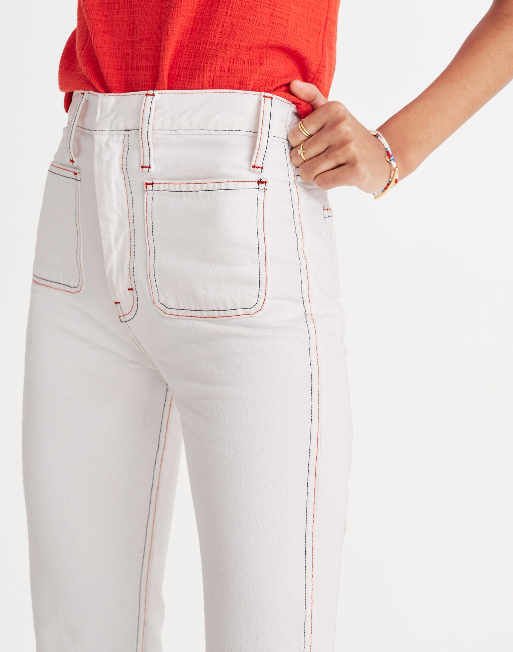 Rigid Demi Boot Crop Jeans: Red White and Blue Edition