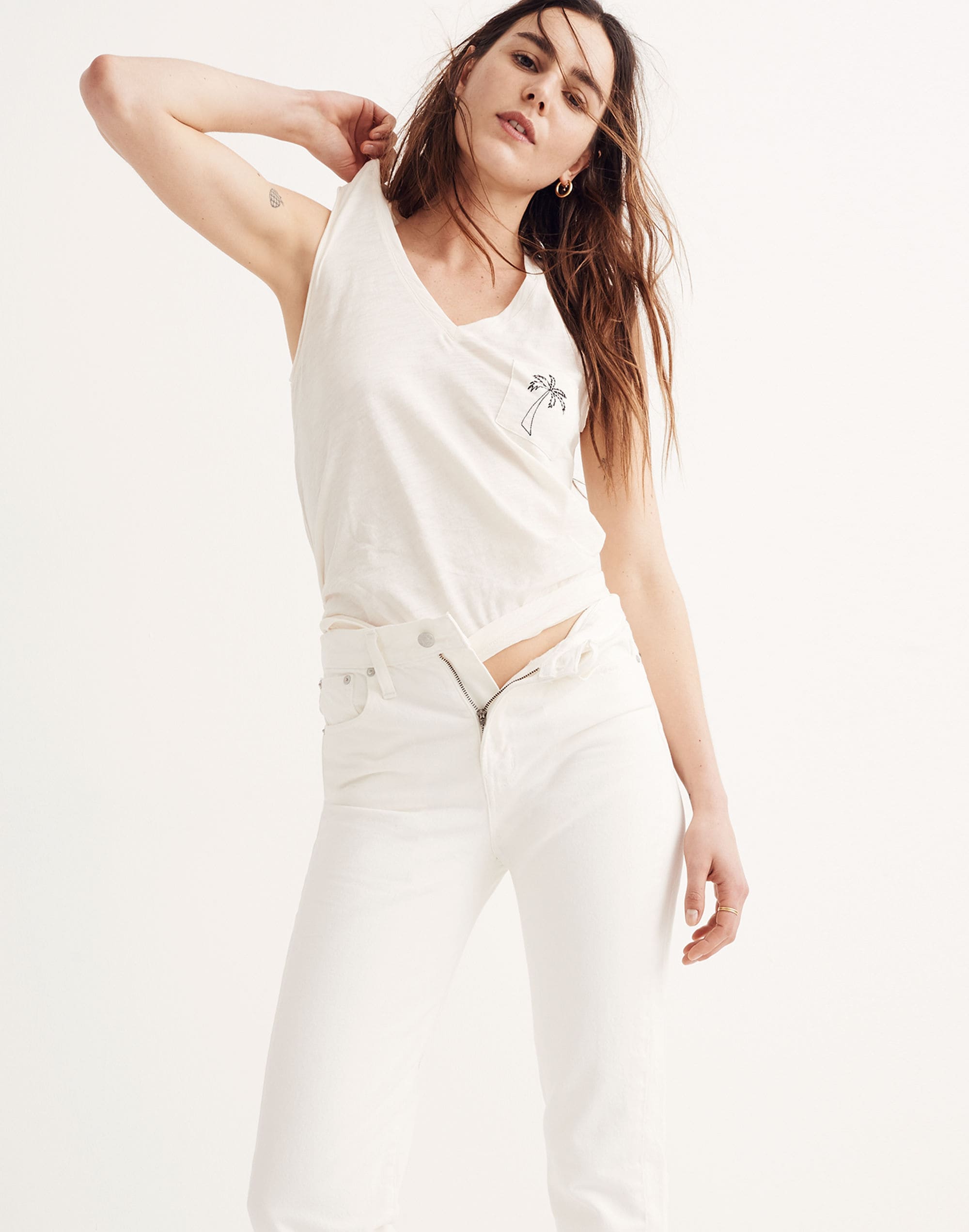 The Petite Perfect Summer Jean in Tile White: Destructed-Hem Edition