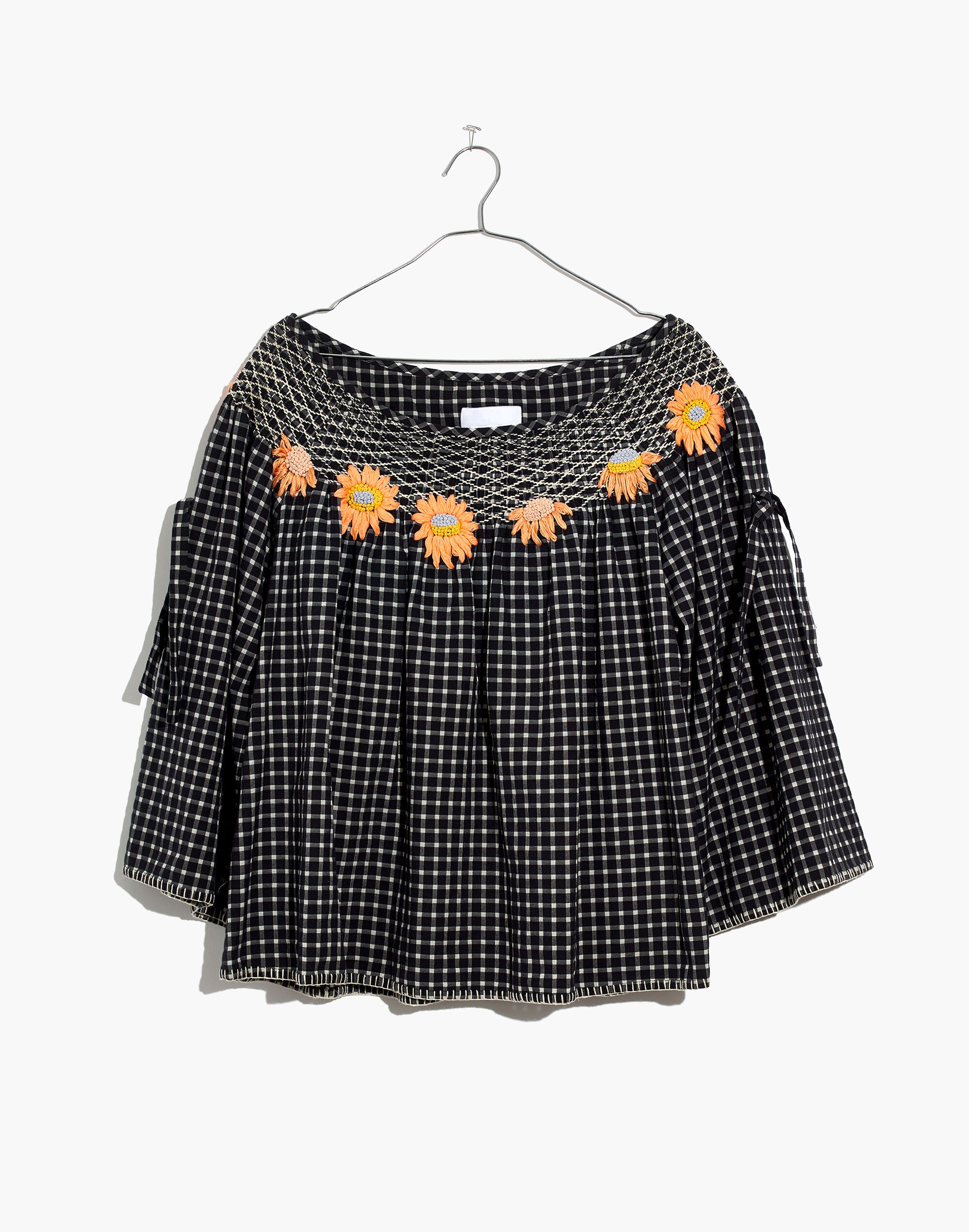 Innika Choo Daisy Embroidered Smocked Top