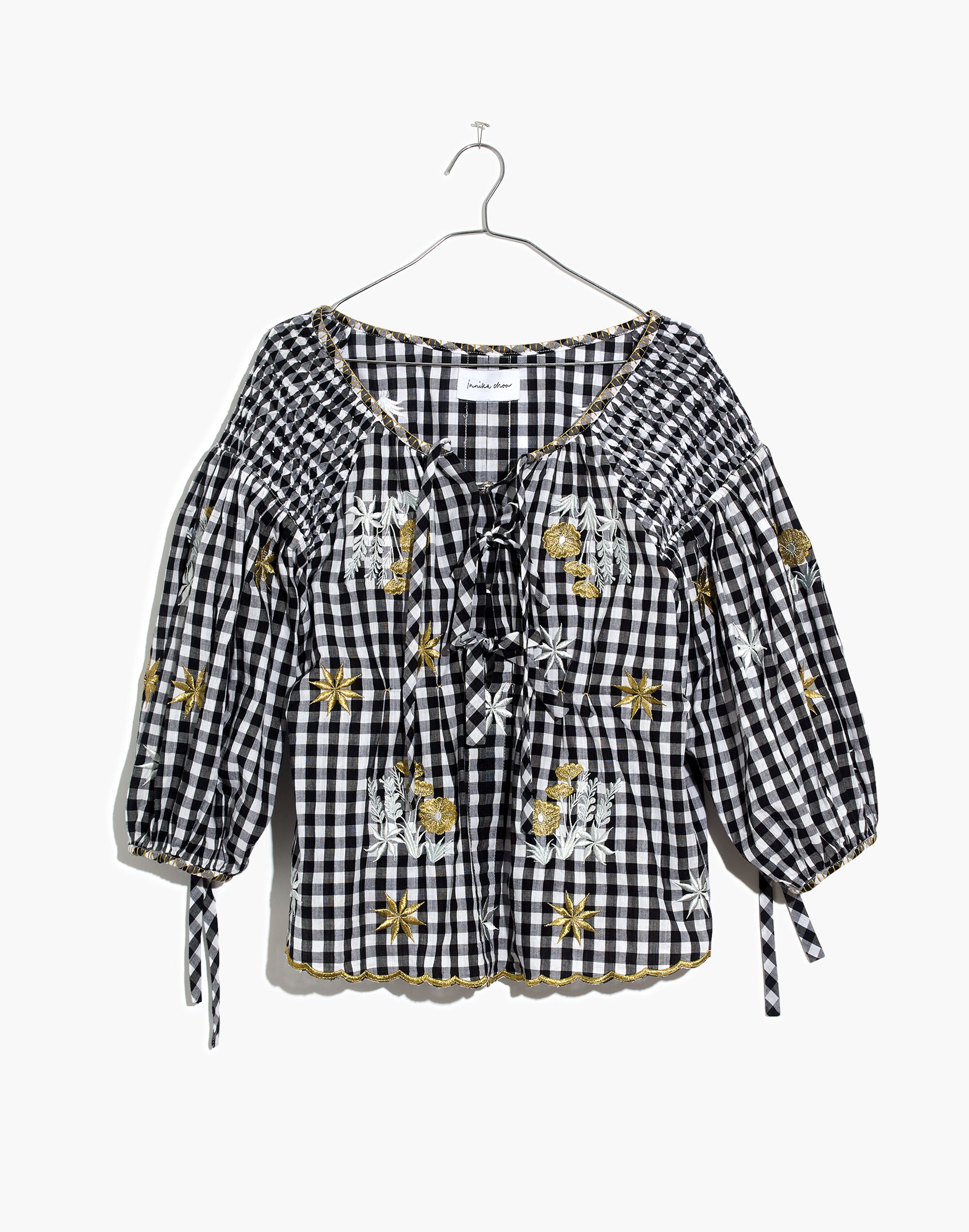 Innika Choo Smocked Gingham Top
