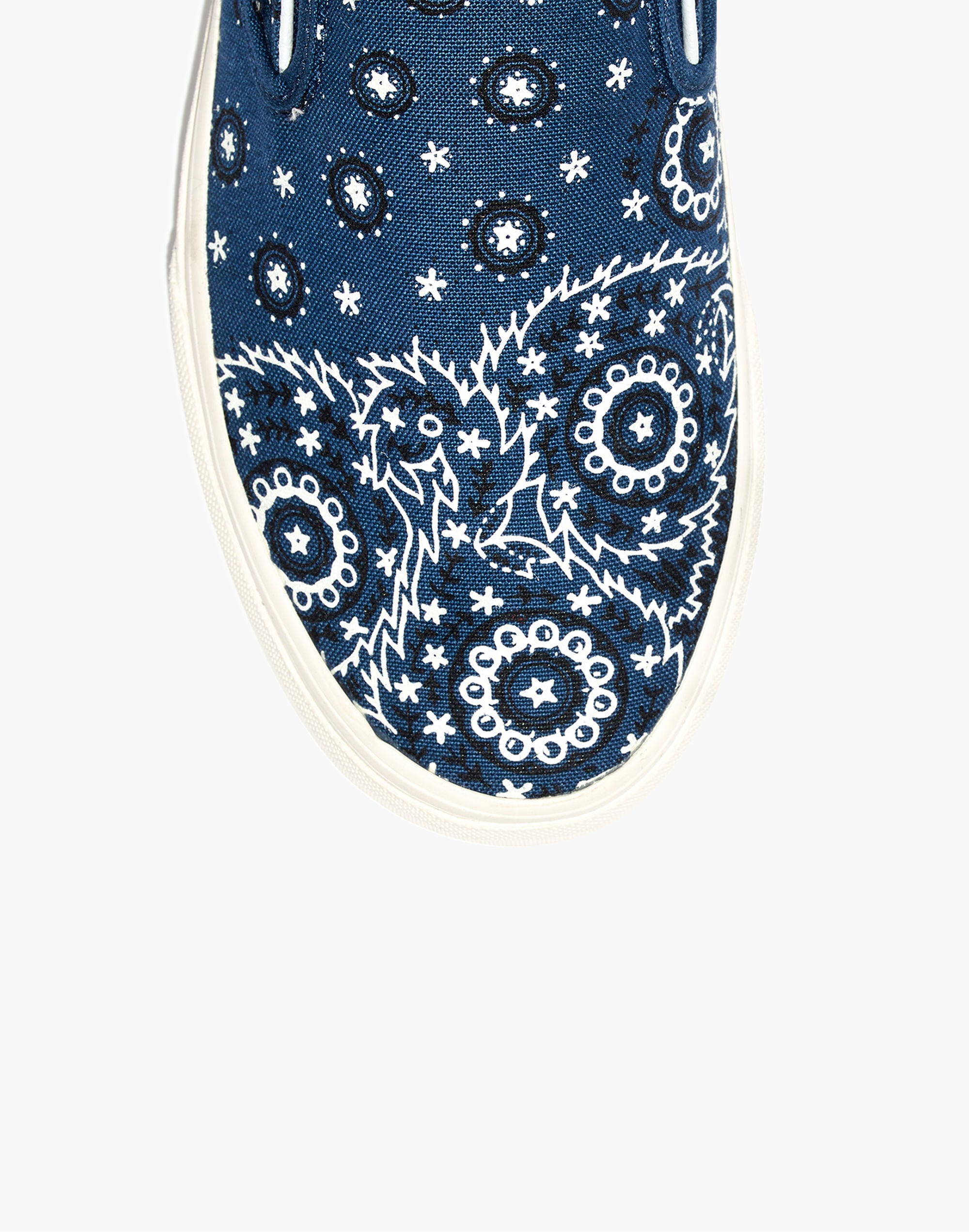 Madewell x Vans&reg; Unisex Classic Slip-On Sneakers in Bandana Print