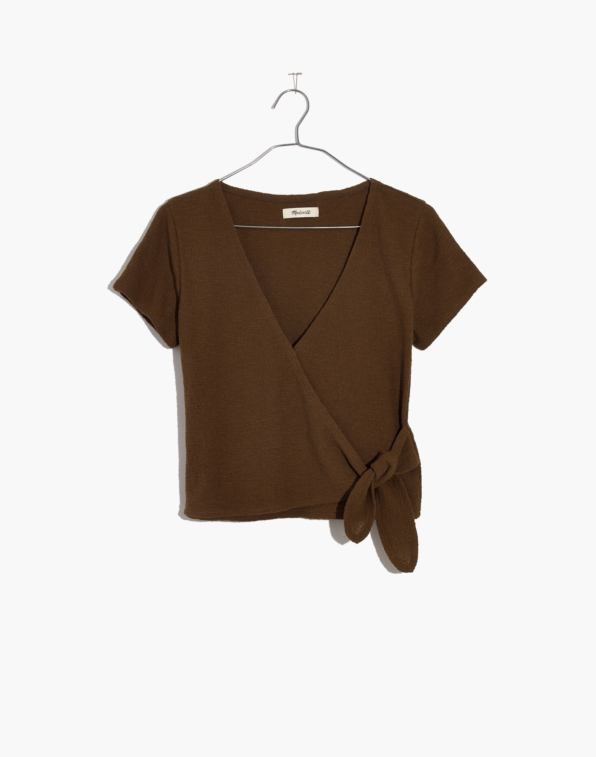 Texture &amp; Thread Wrap-Tie Top