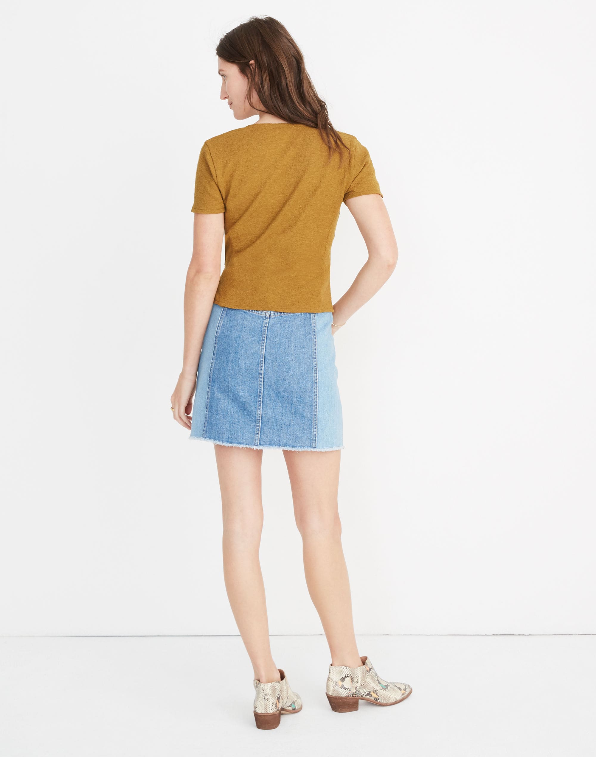 Texture &amp; Thread Wrap-Tie Top