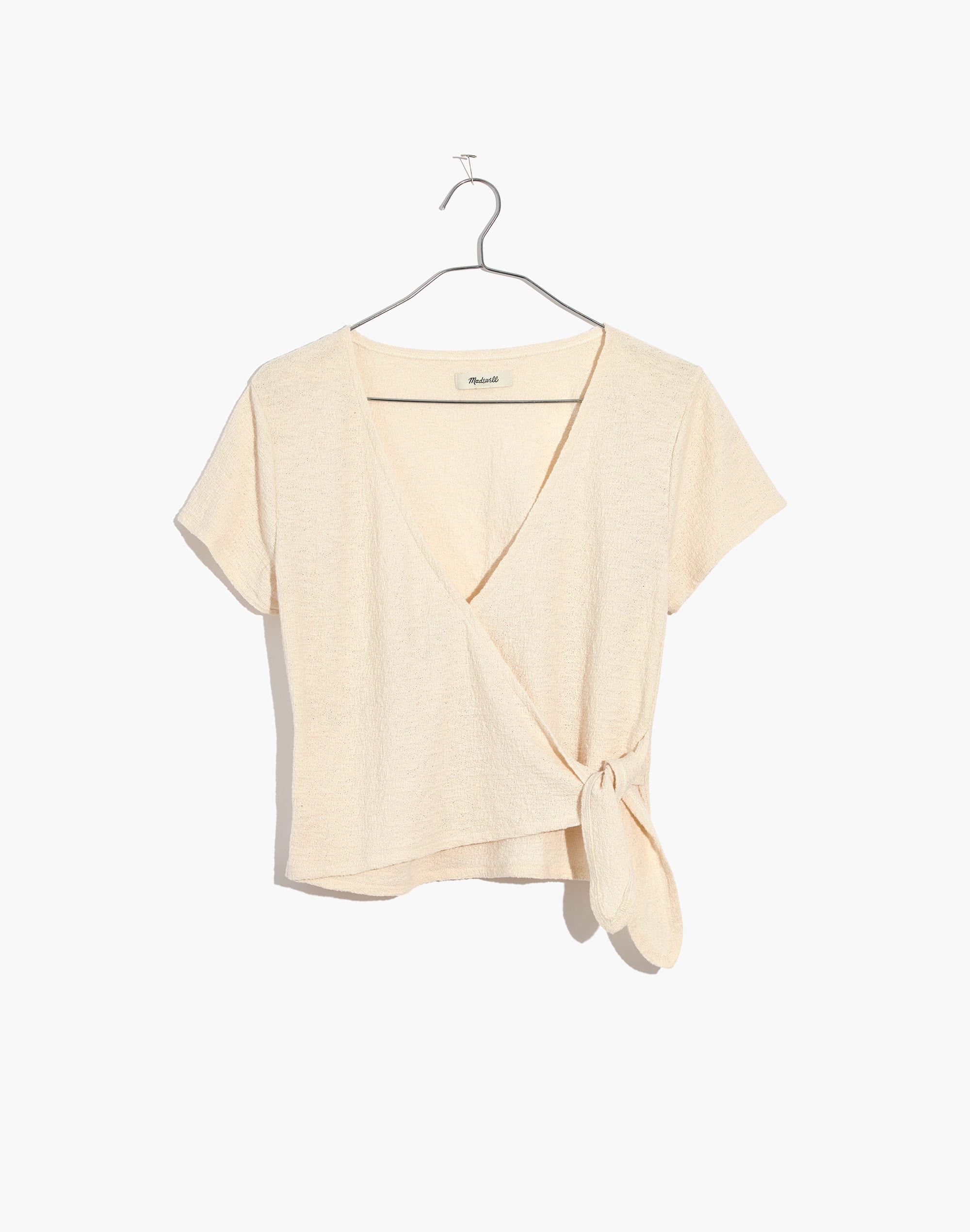 Texture &amp; Thread Wrap-Tie Top