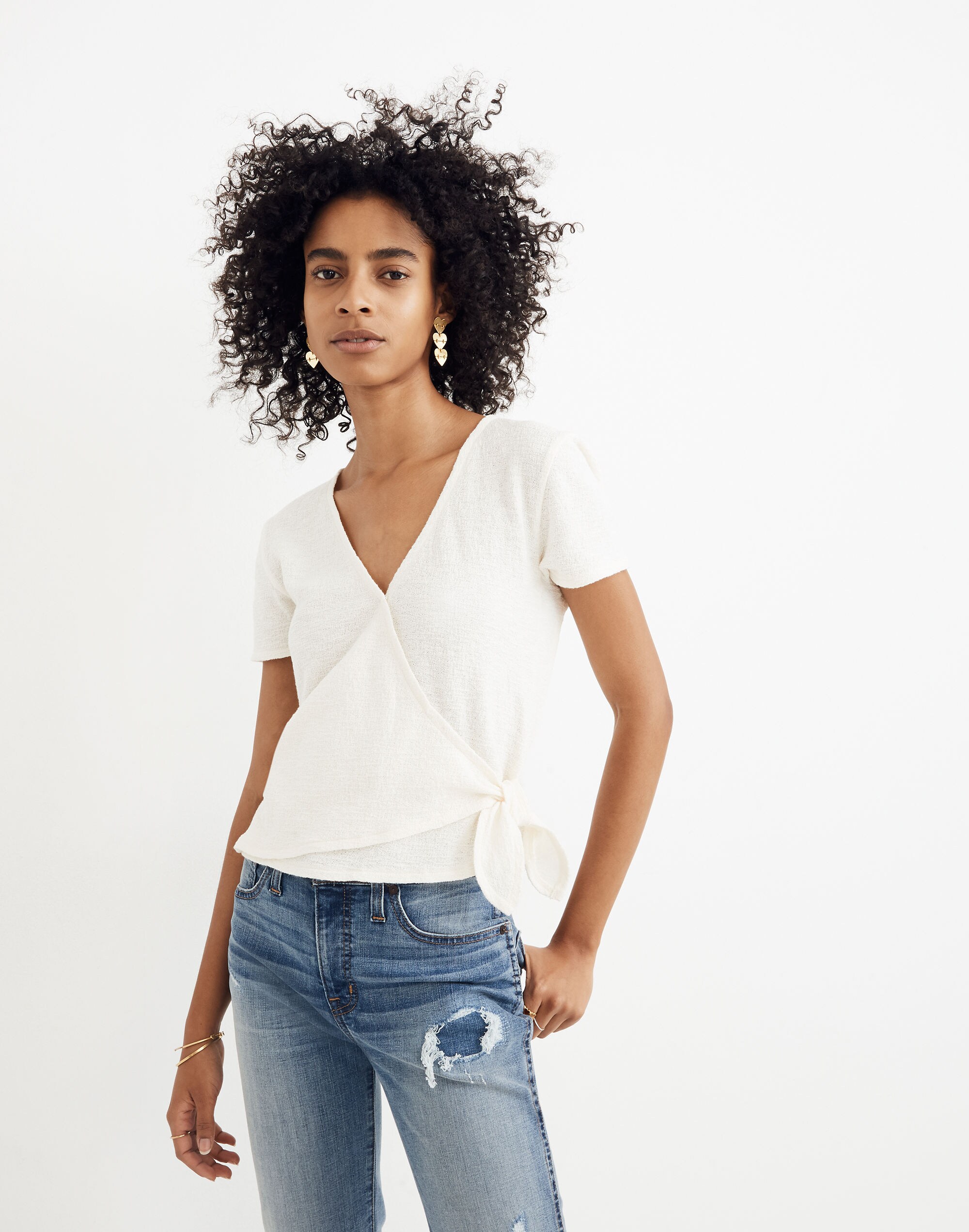 Texture & Thread Wrap-Tie Top | Madewell
