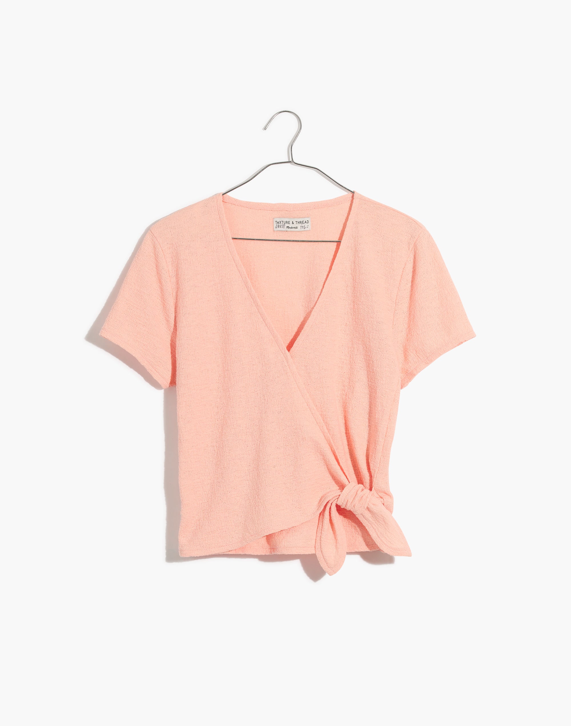 Texture &amp; Thread Wrap-Tie Top