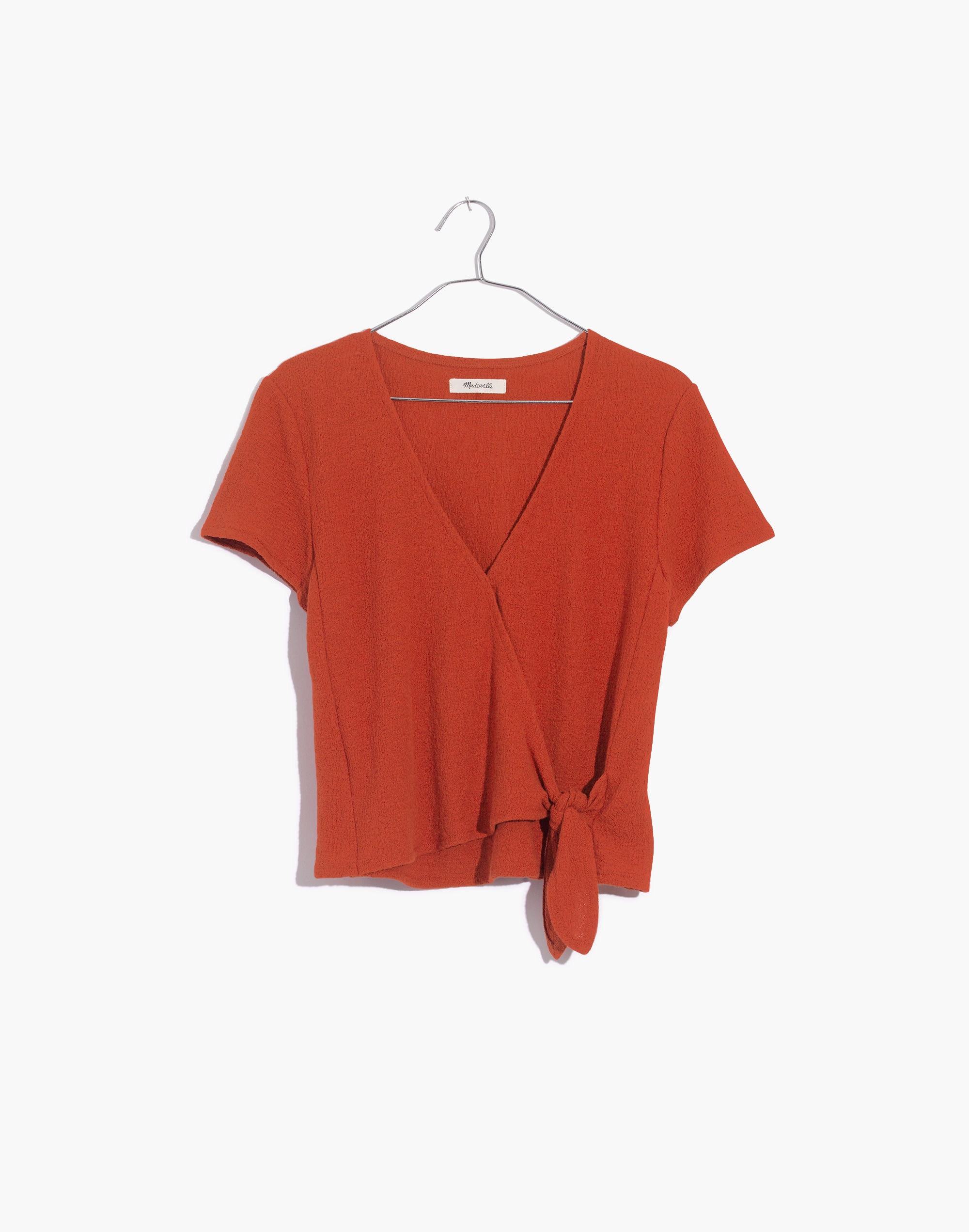 Texture &amp; Thread Wrap-Tie Top