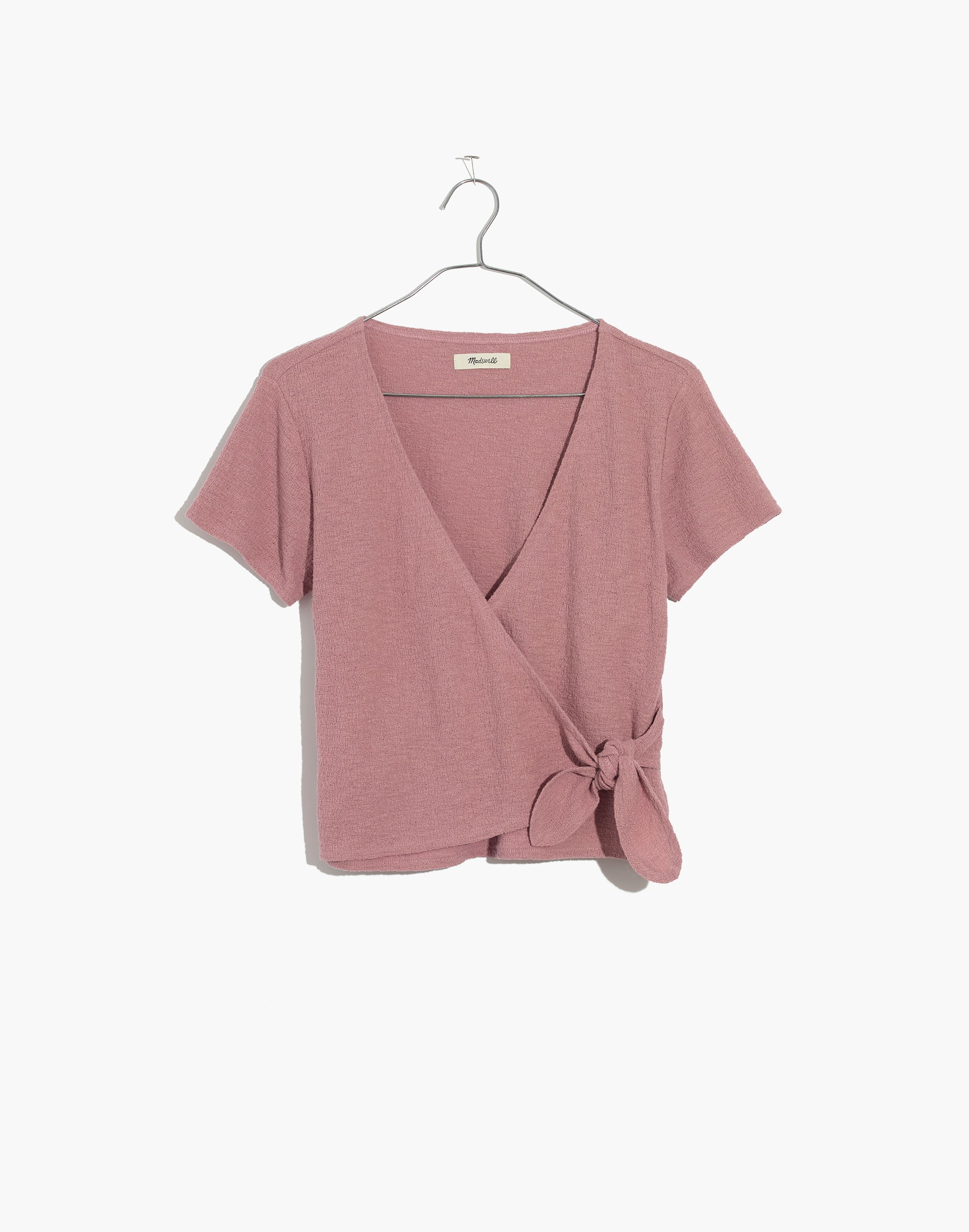 Texture &amp; Thread Wrap-Tie Top