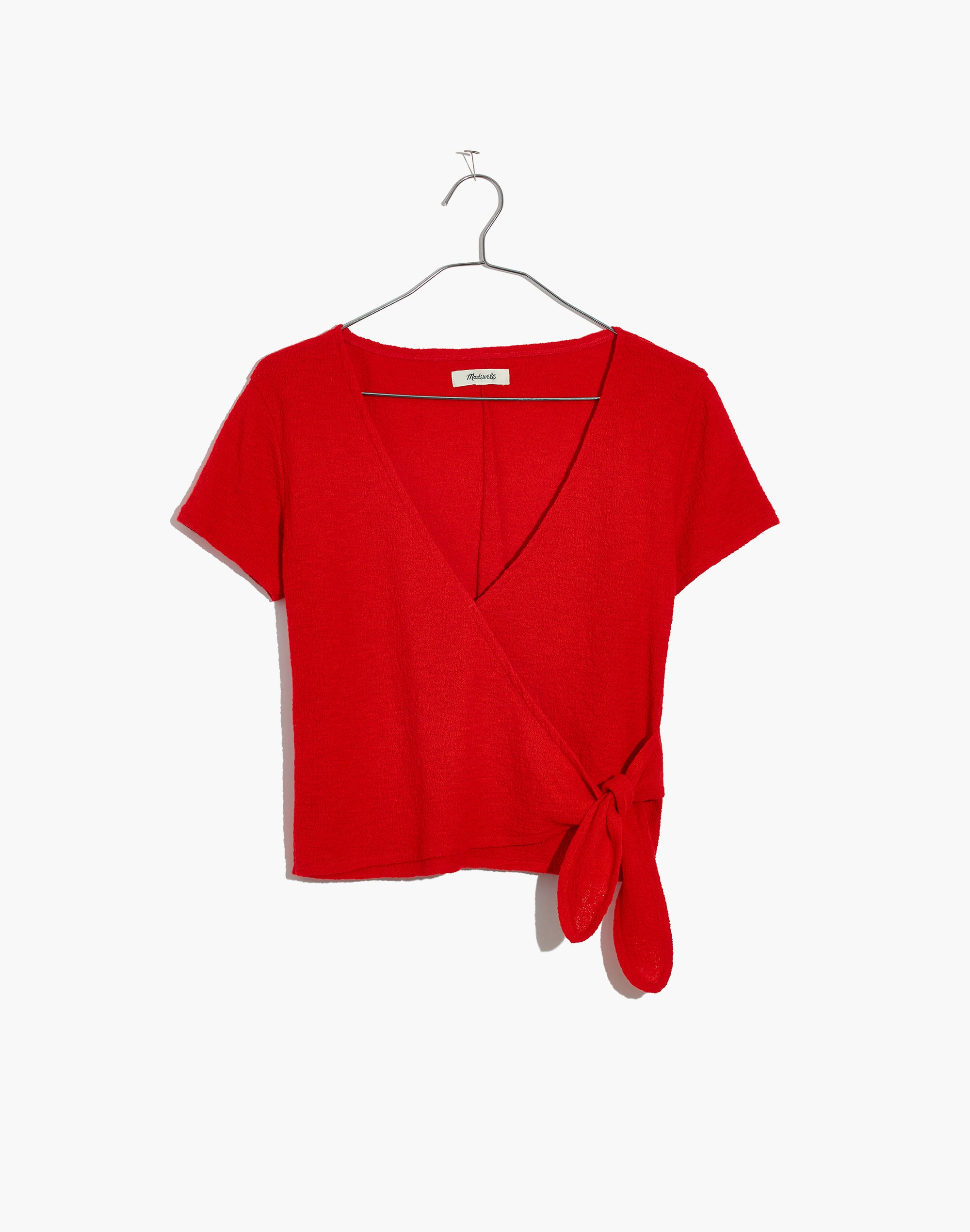 Texture &amp; Thread Wrap-Tie Top