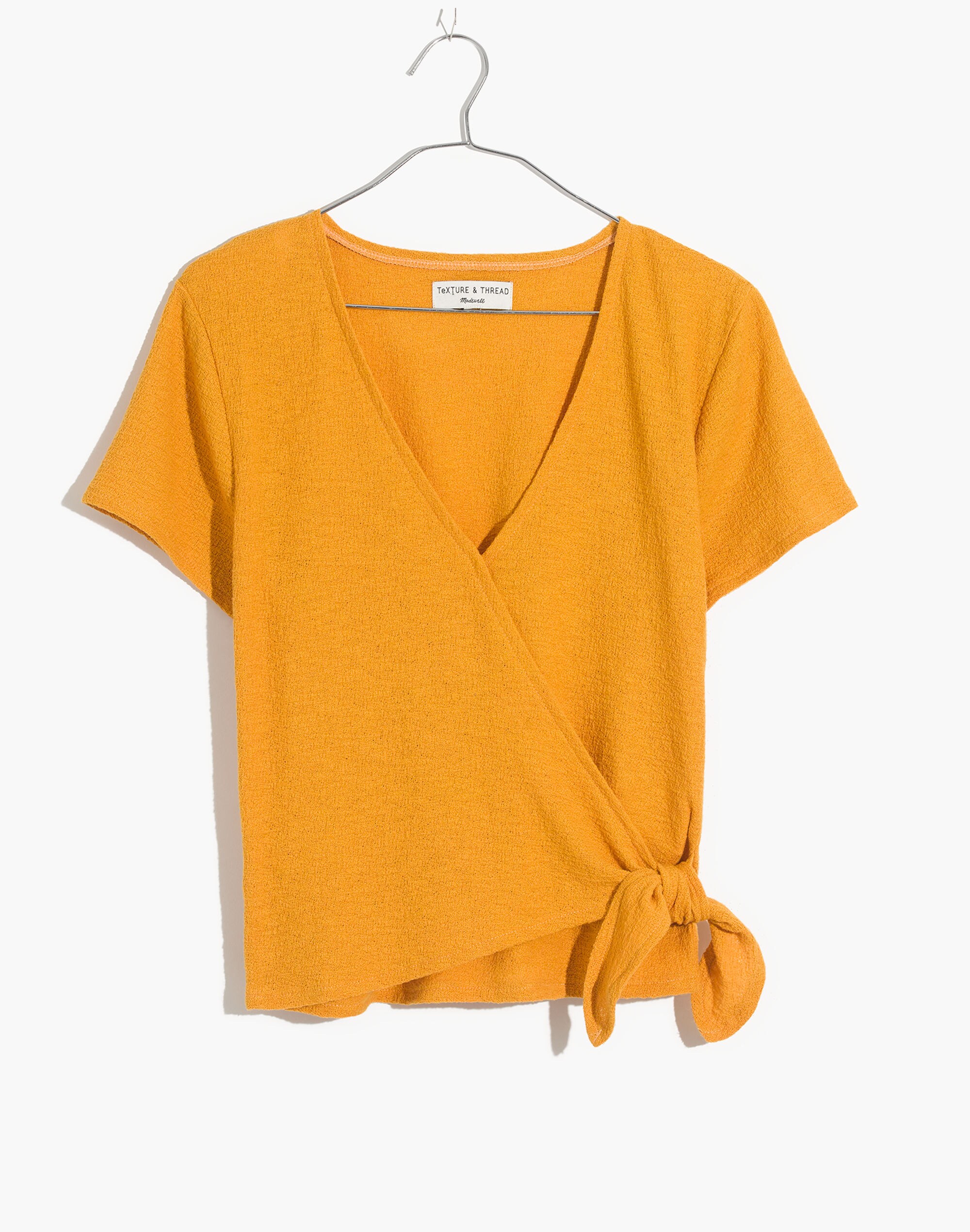 Texture &amp; Thread Wrap-Tie Top