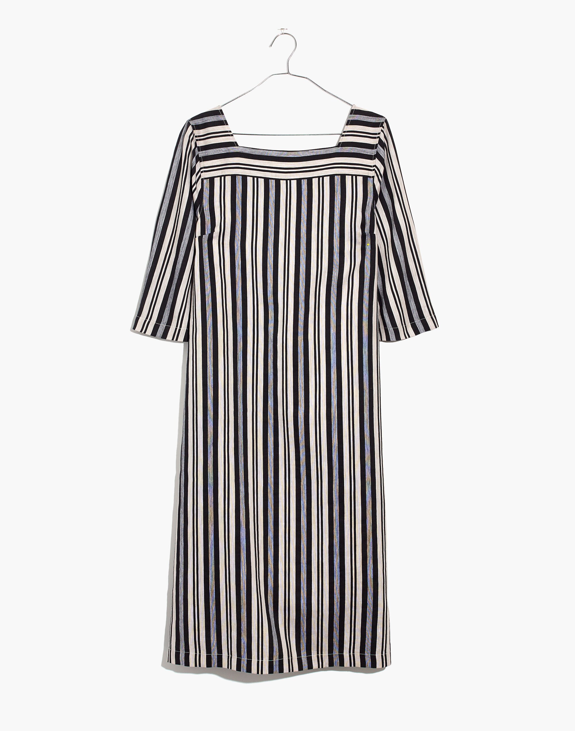 Square-Neck Midi Dress in Evelyn Stripe