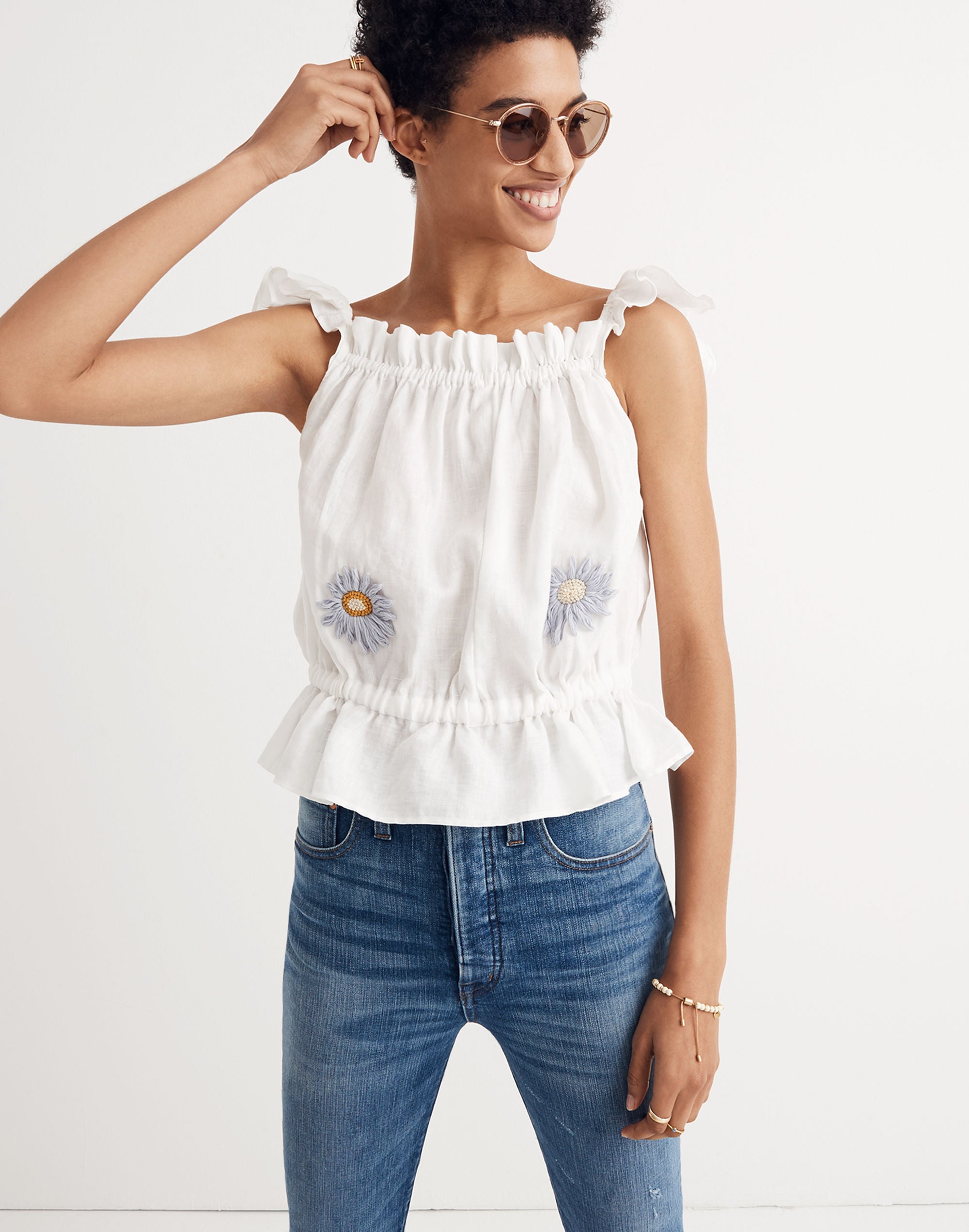 Innika Choo Daisy Embroidered Singlet Top