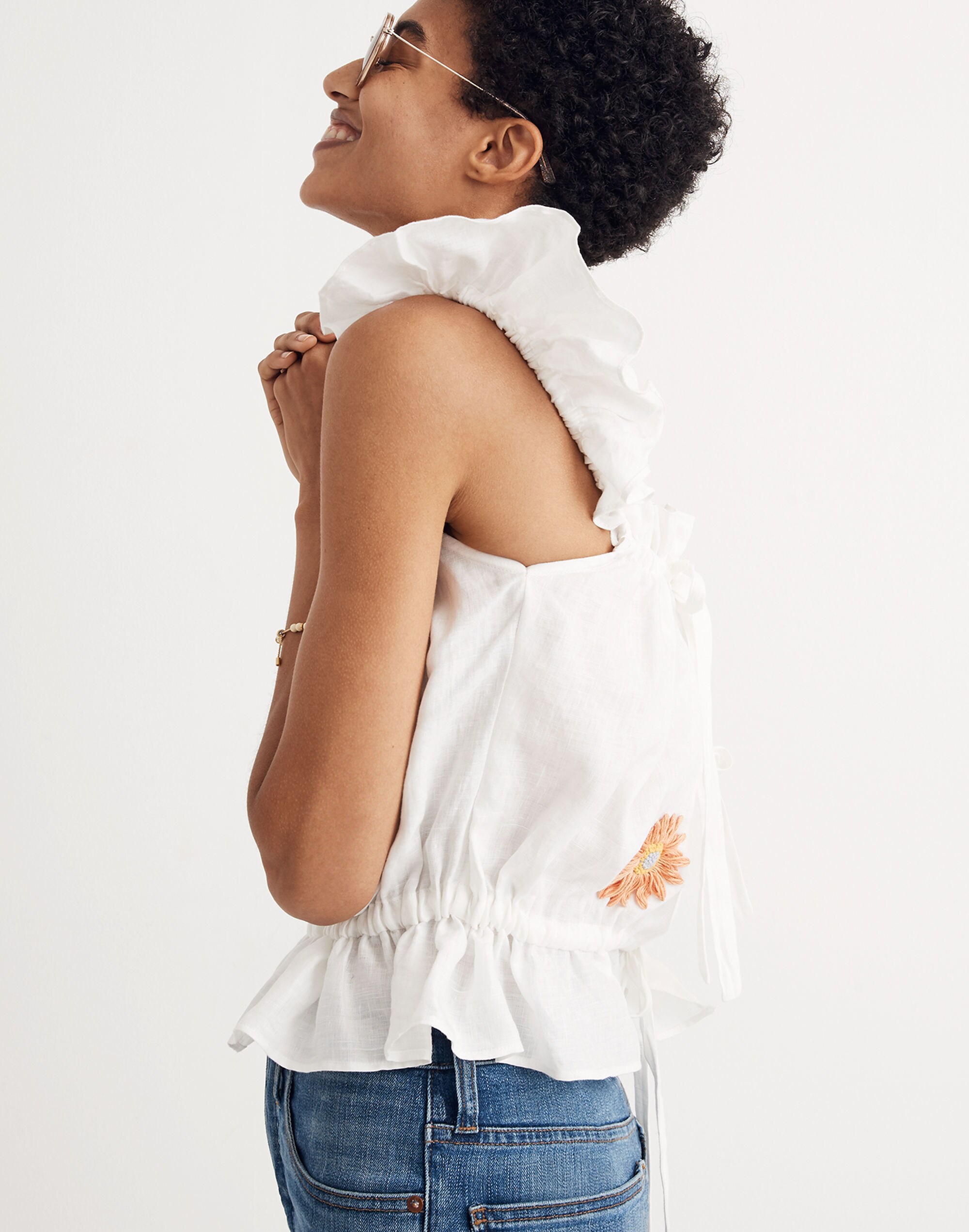 Innika Choo Daisy Embroidered Singlet Top