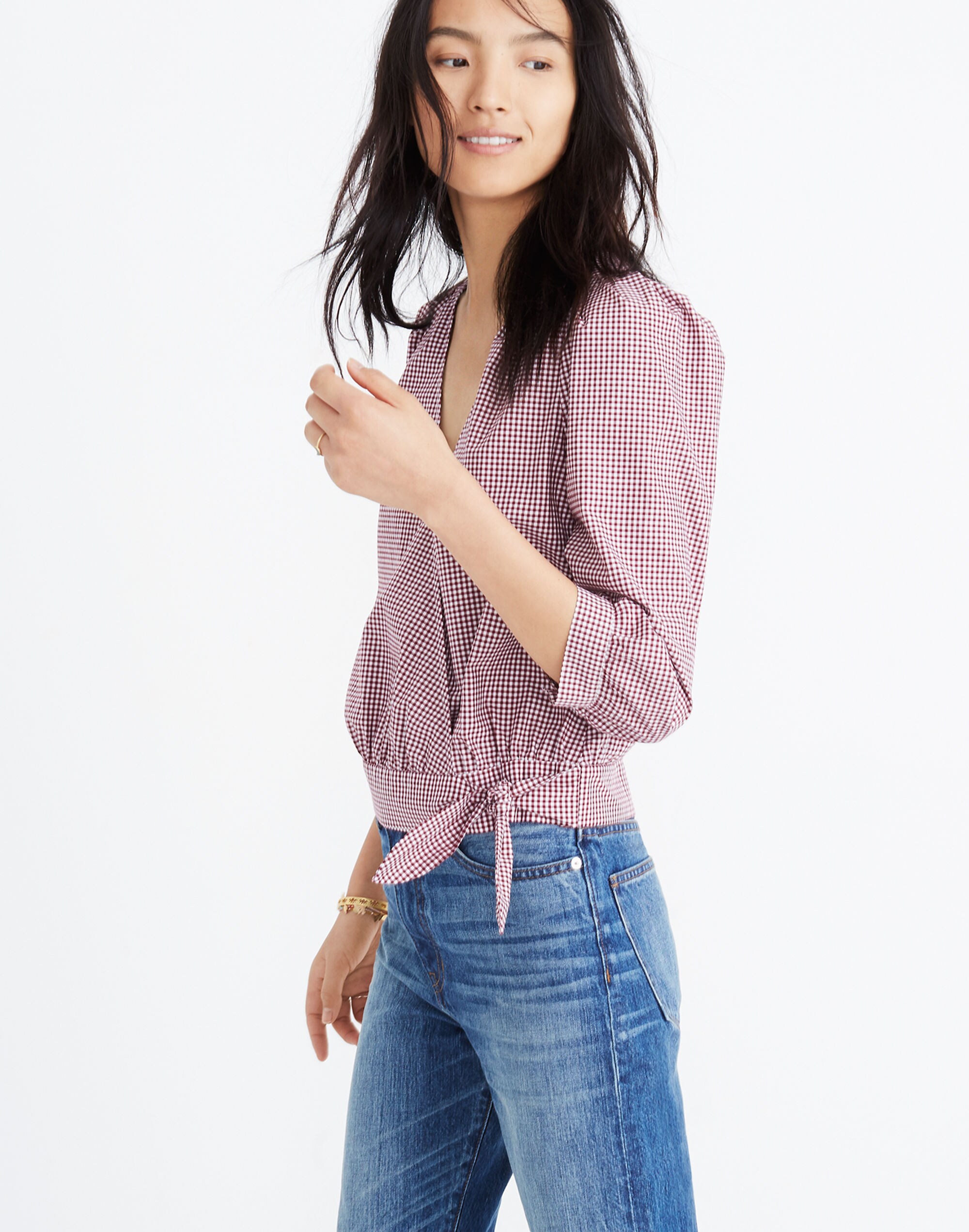 Wrap Top in Gingham Check | Madewell