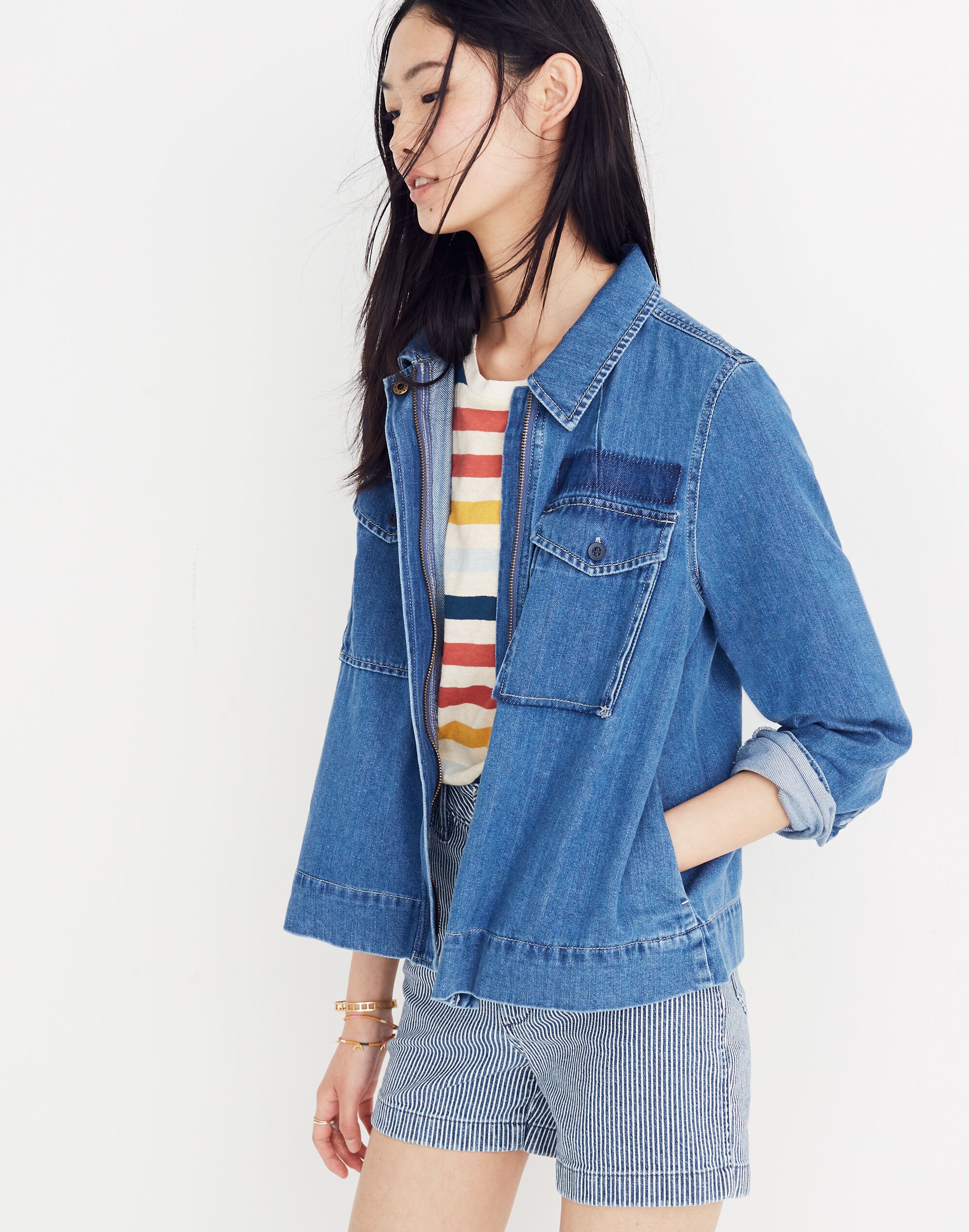Denim Army Swing Jacket