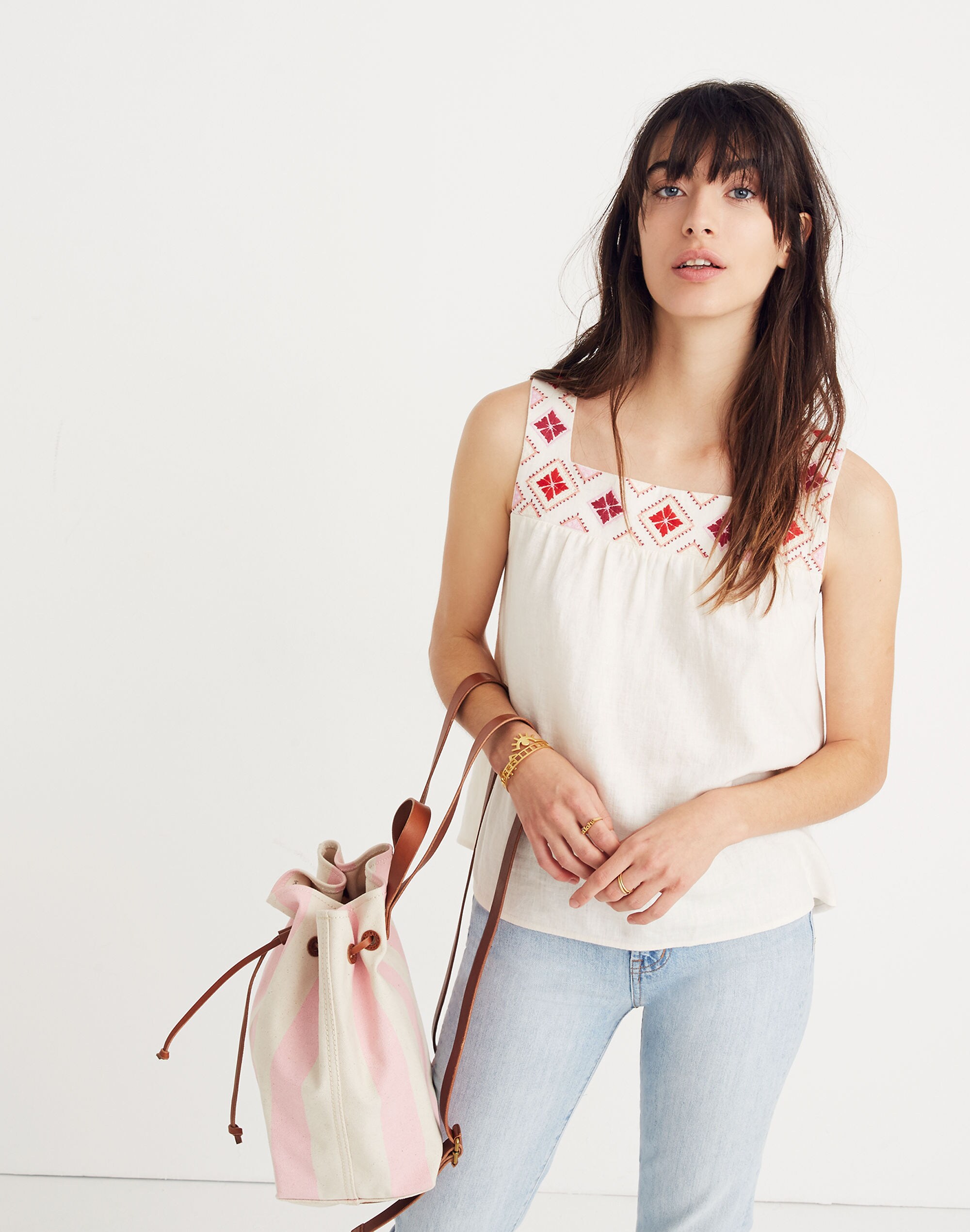 Embroidered Island Tank Top