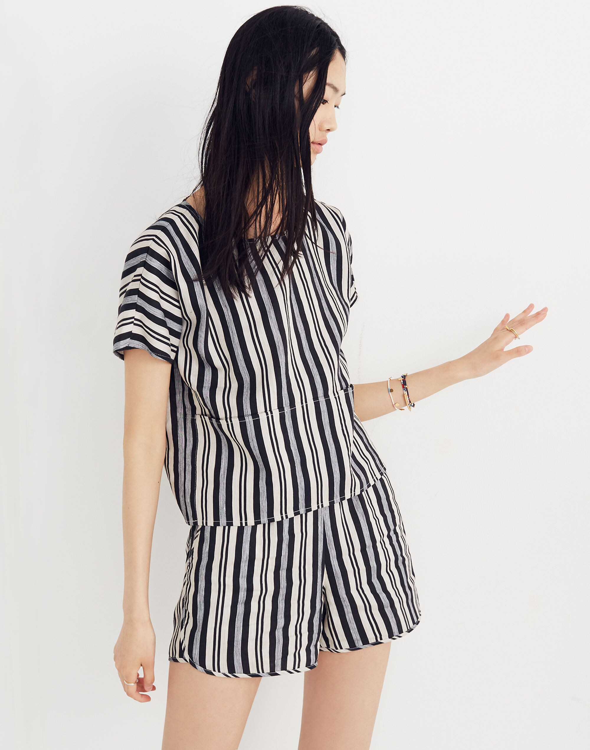 Boxy Top in Evelyn Stripe