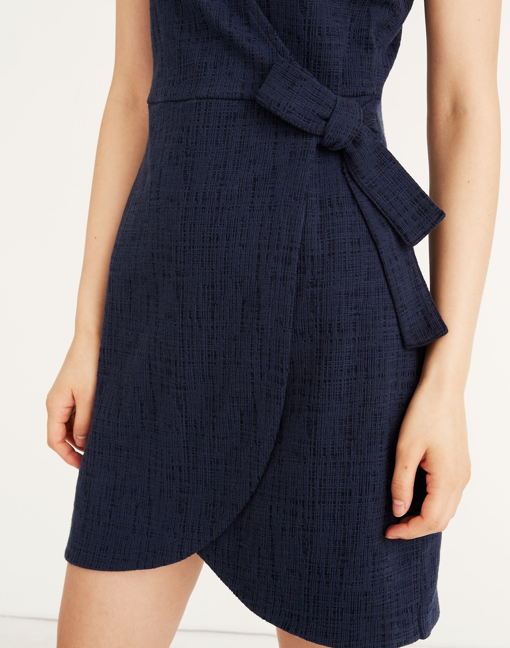 Crosshatch Side-Tie Dress