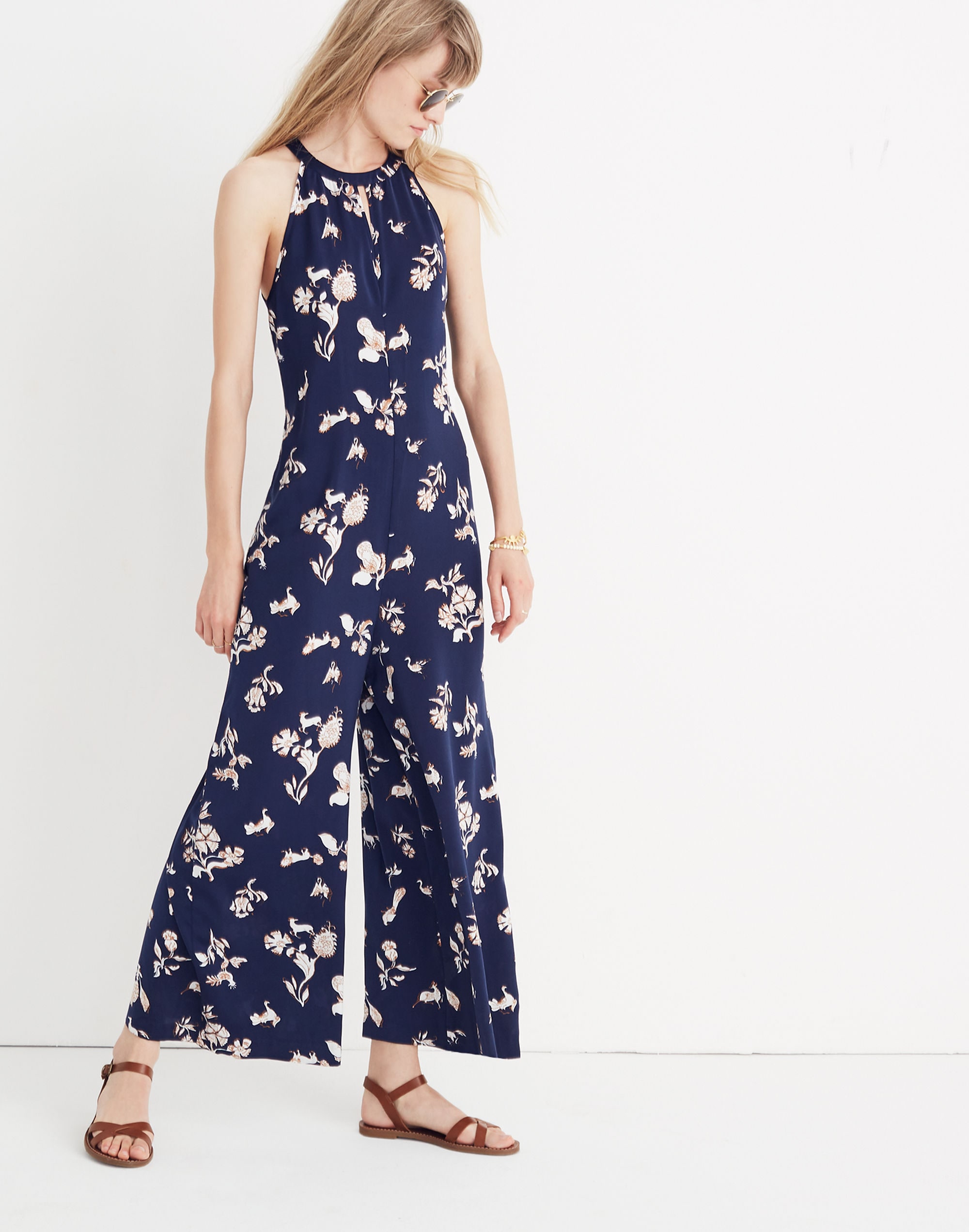 Keyhole Wide-Leg Jumpsuit in Menagerie
