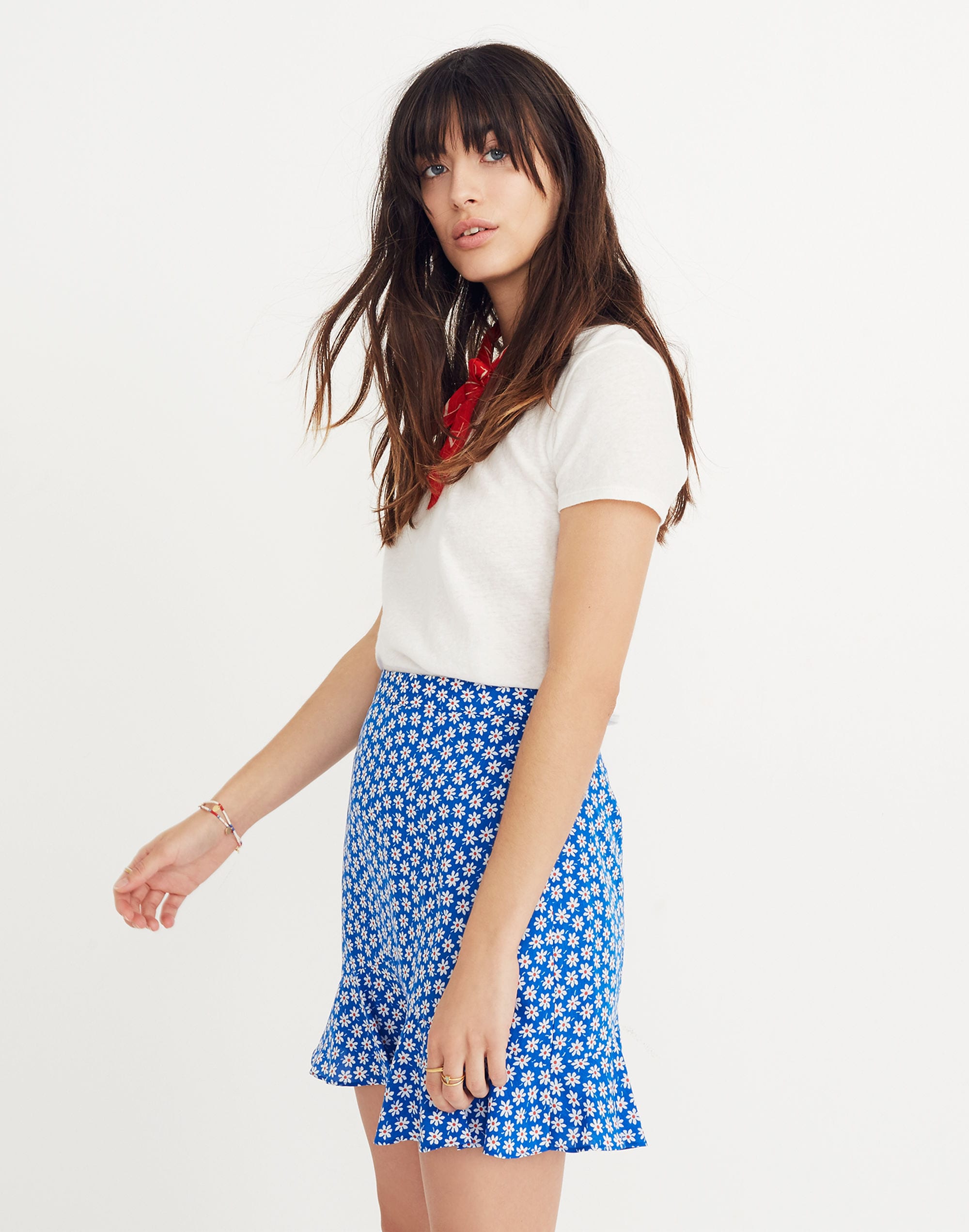 Ruffle-Edge Skirt in Mini Daisy