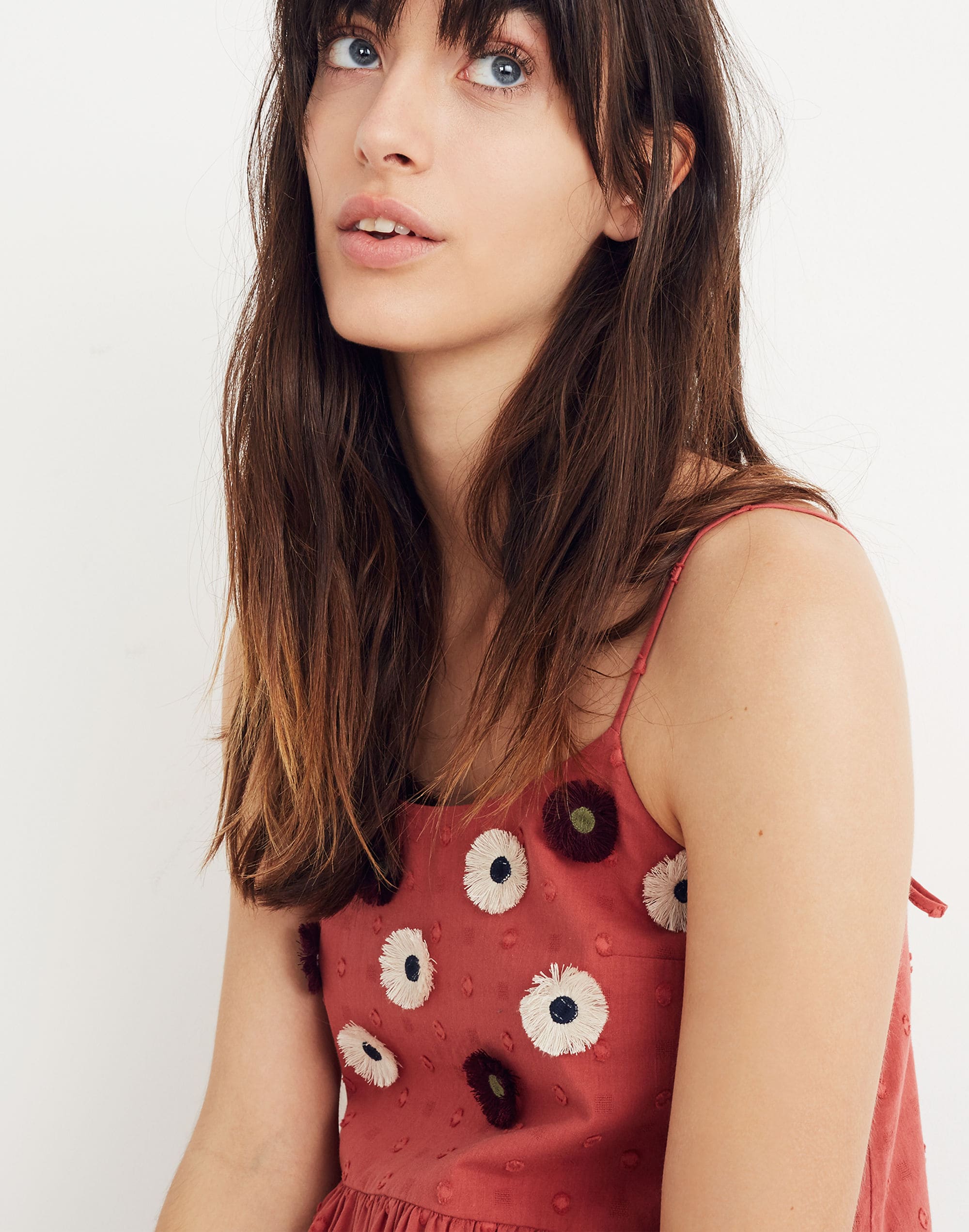 Embroidered Sunflower Cami Dress