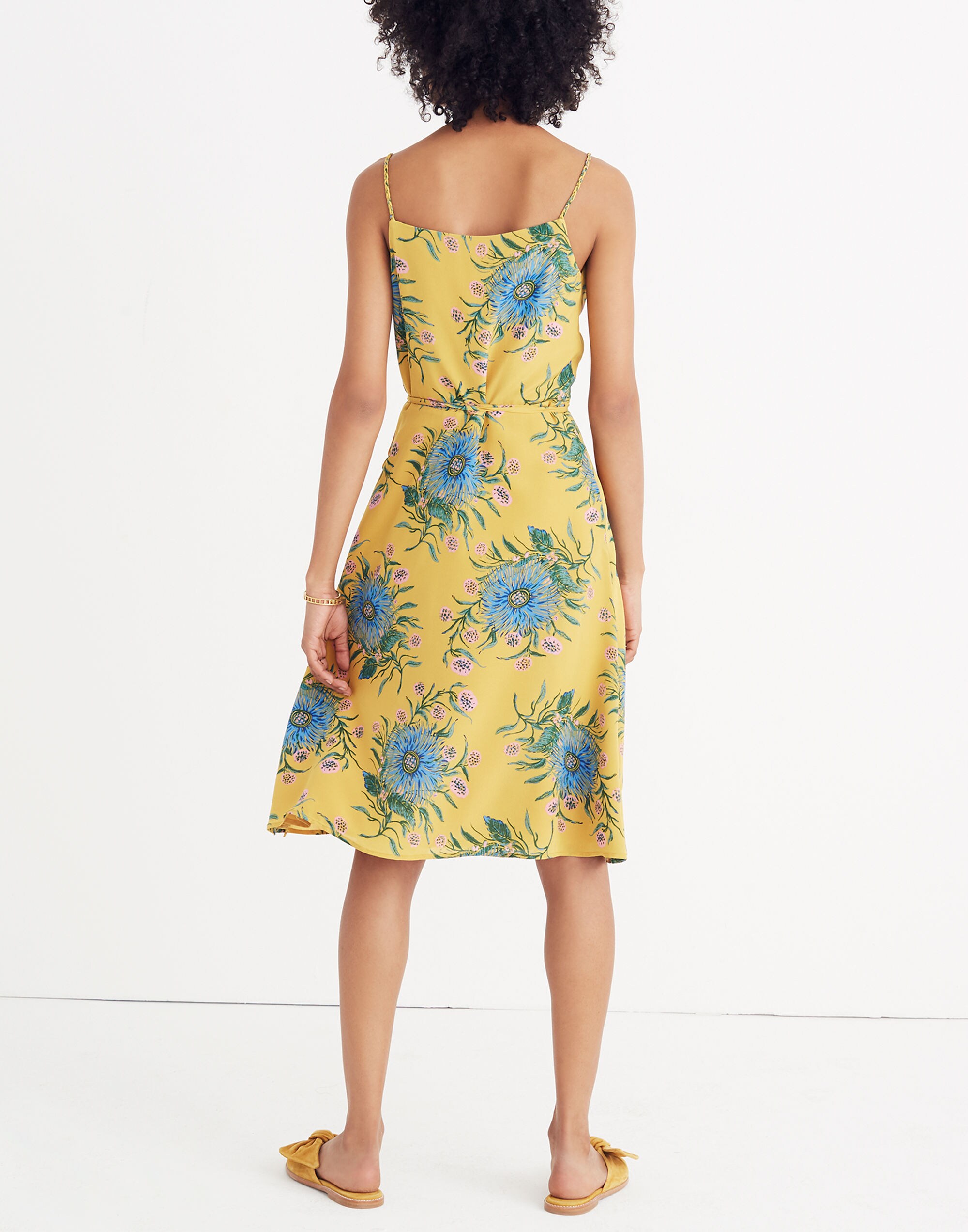 Silk Wrap Dress in Painted Blooms
