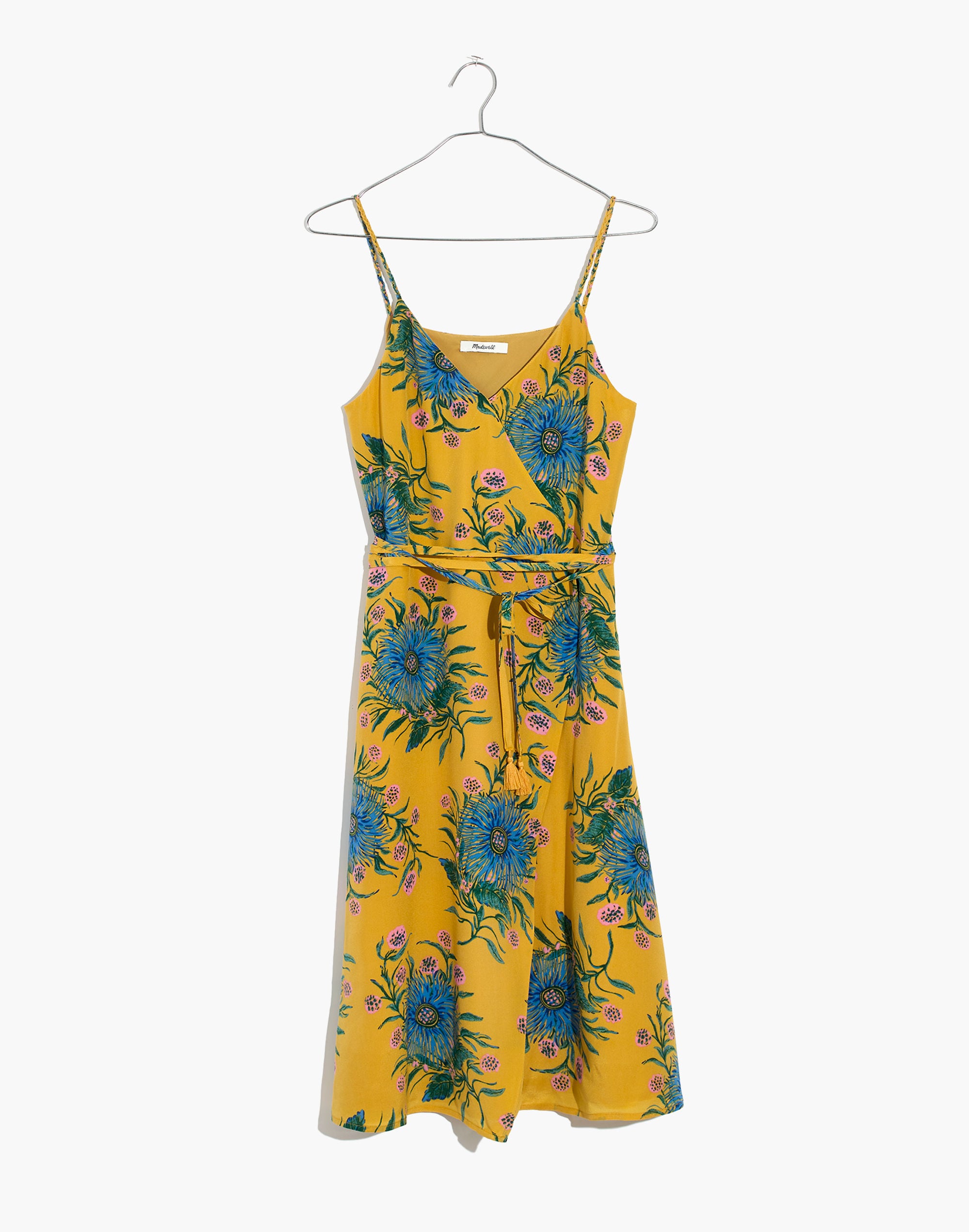 Silk Wrap Dress in Painted Blooms